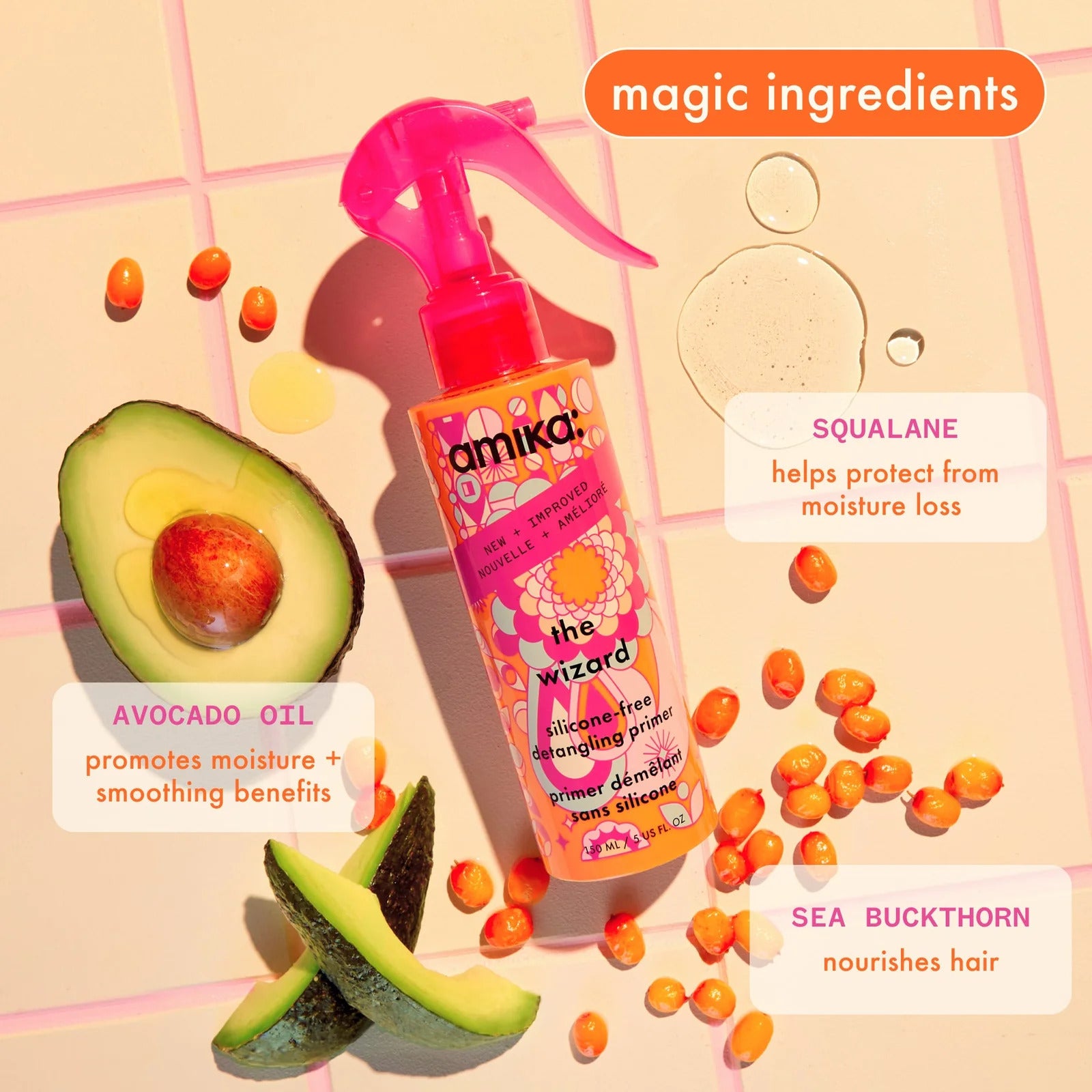 Amika The Wizard Silicone-Free Detangling Primer (Silicone-free hair primer)