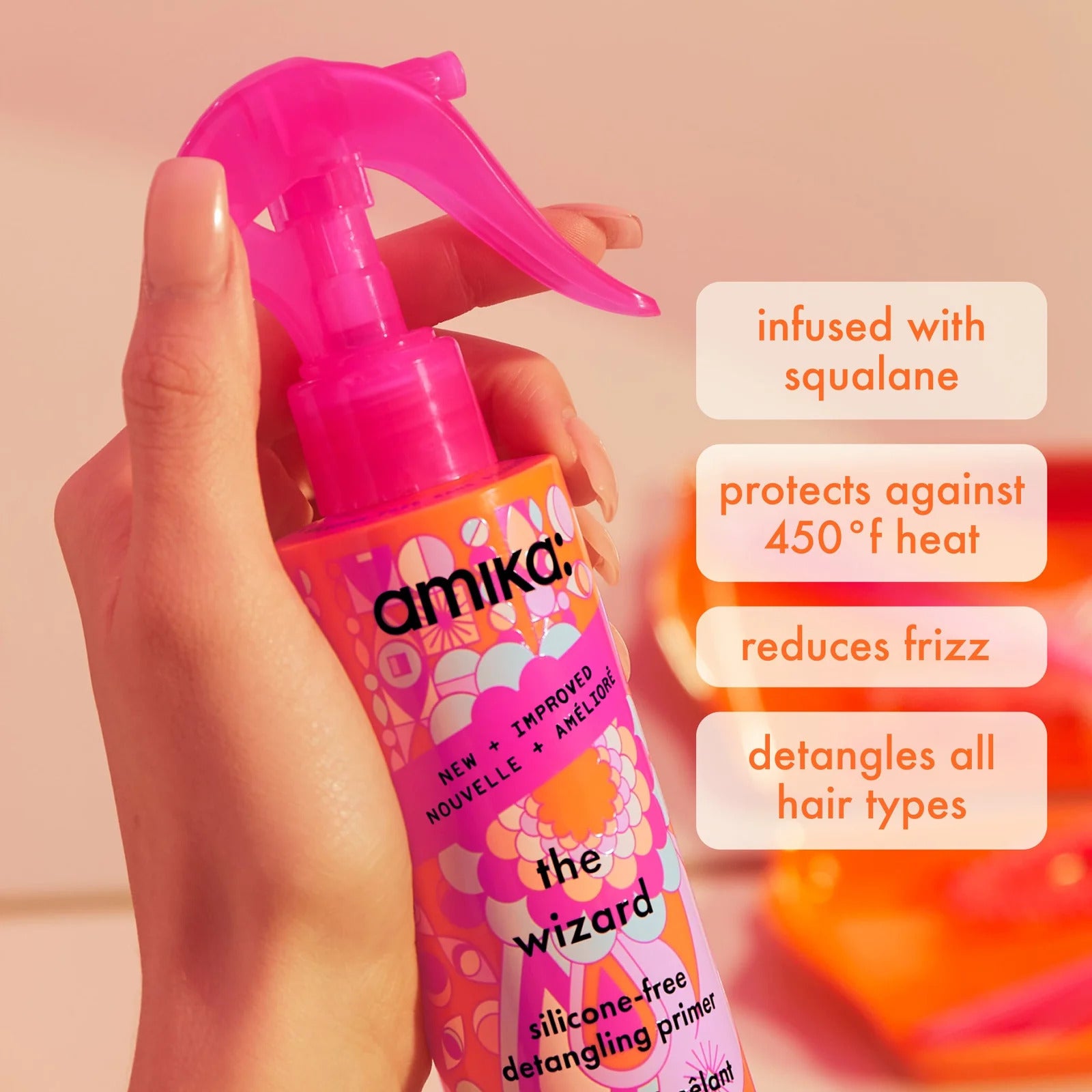 Amika The Wizard Silicone-Free Detangling Primer (Silicone-free hair primer)