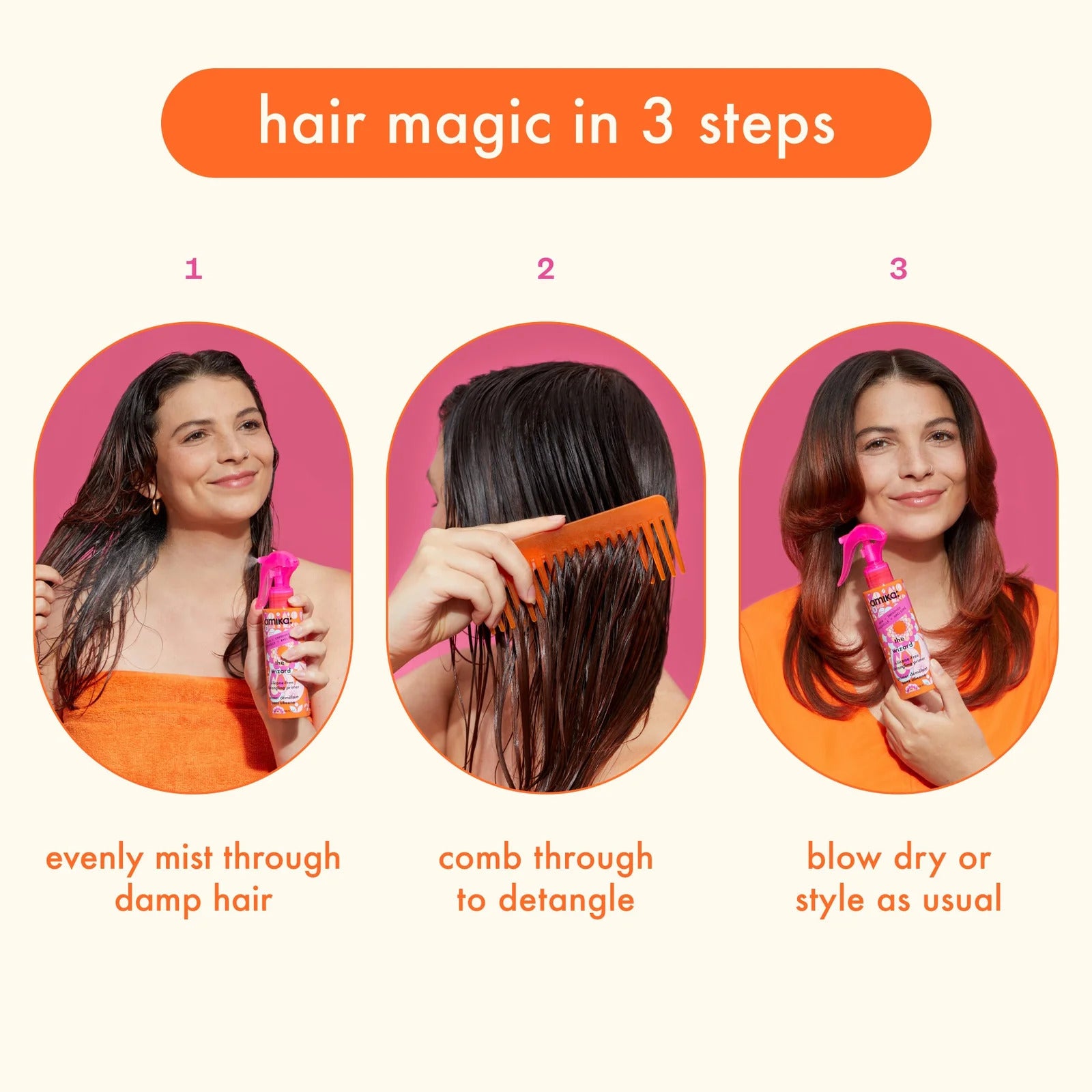 Amika The Wizard Silicone-Free Detangling Primer (Silicone-free hair primer)