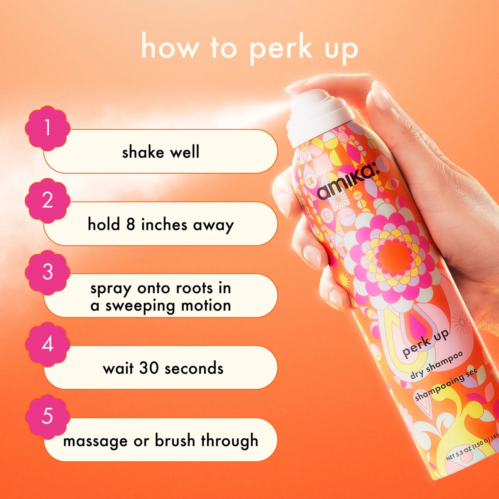 Amika Perk Up Talc-Free Dry Shampoo (Oil absorbing & refreshing spray)