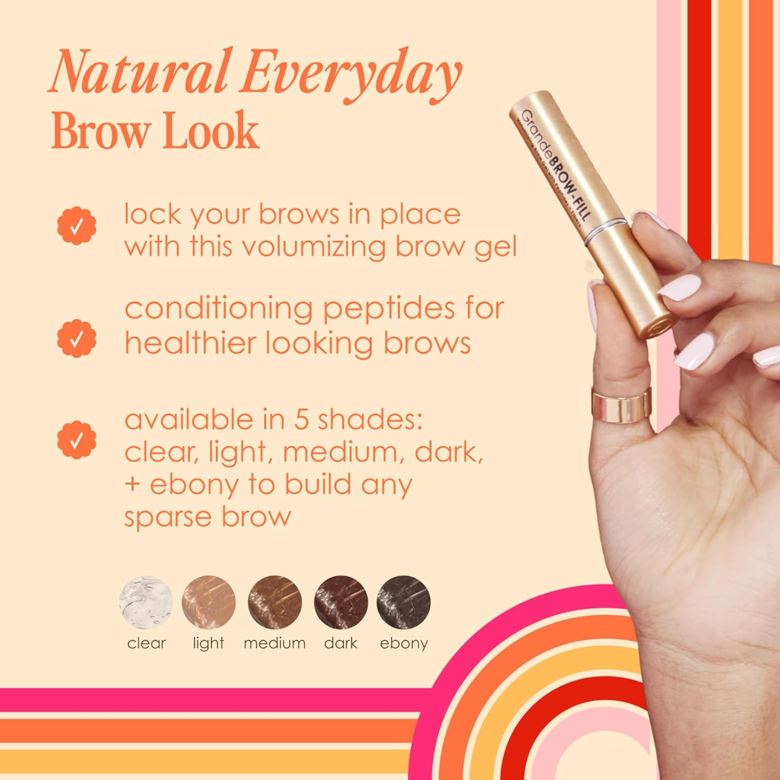 GrandeBROW-FILL Volumizing Brow Gel (Multi-tasking brow enhancer)