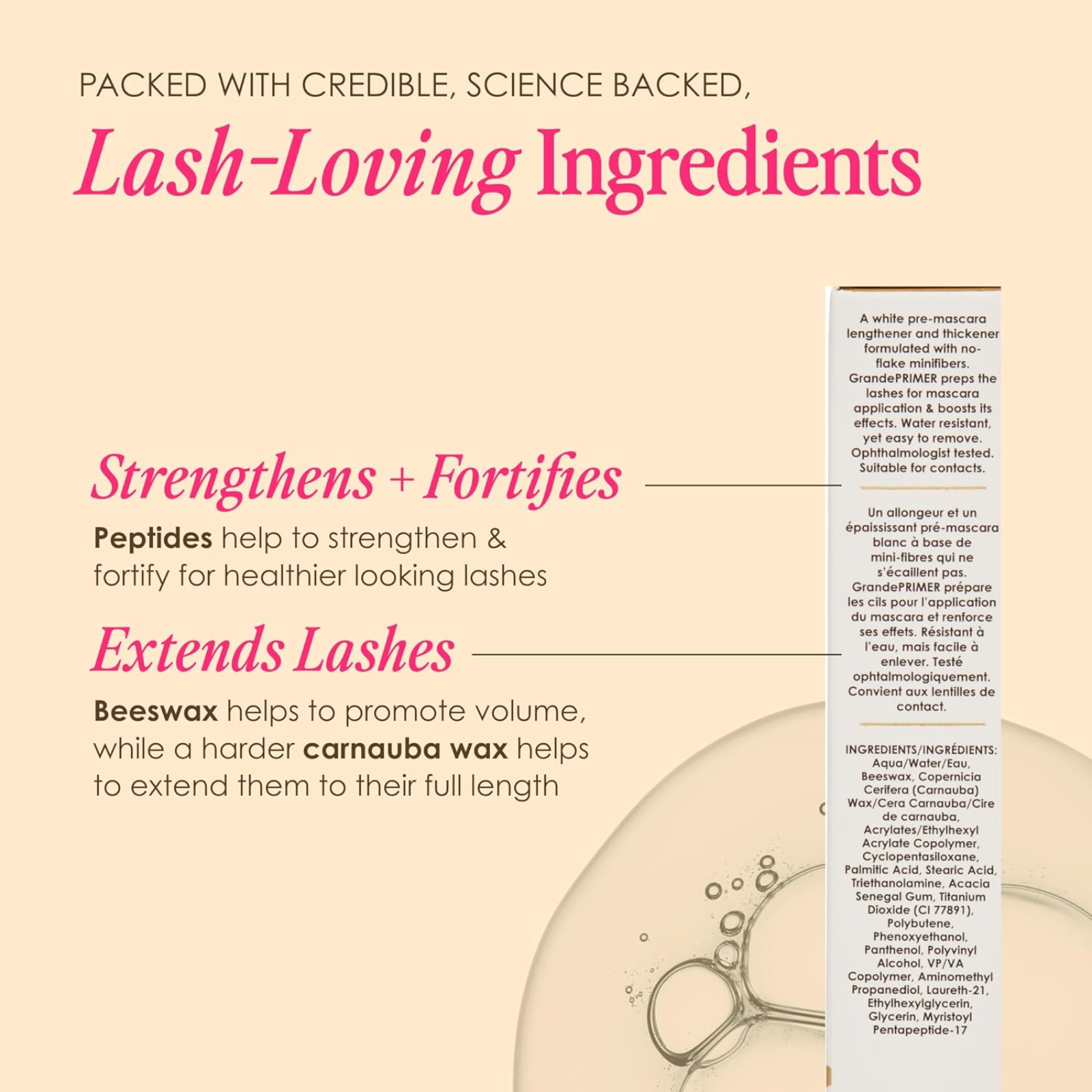 GrandePRIMER Pre-Mascara Lengthener & Thickener (Mascara with peptides)