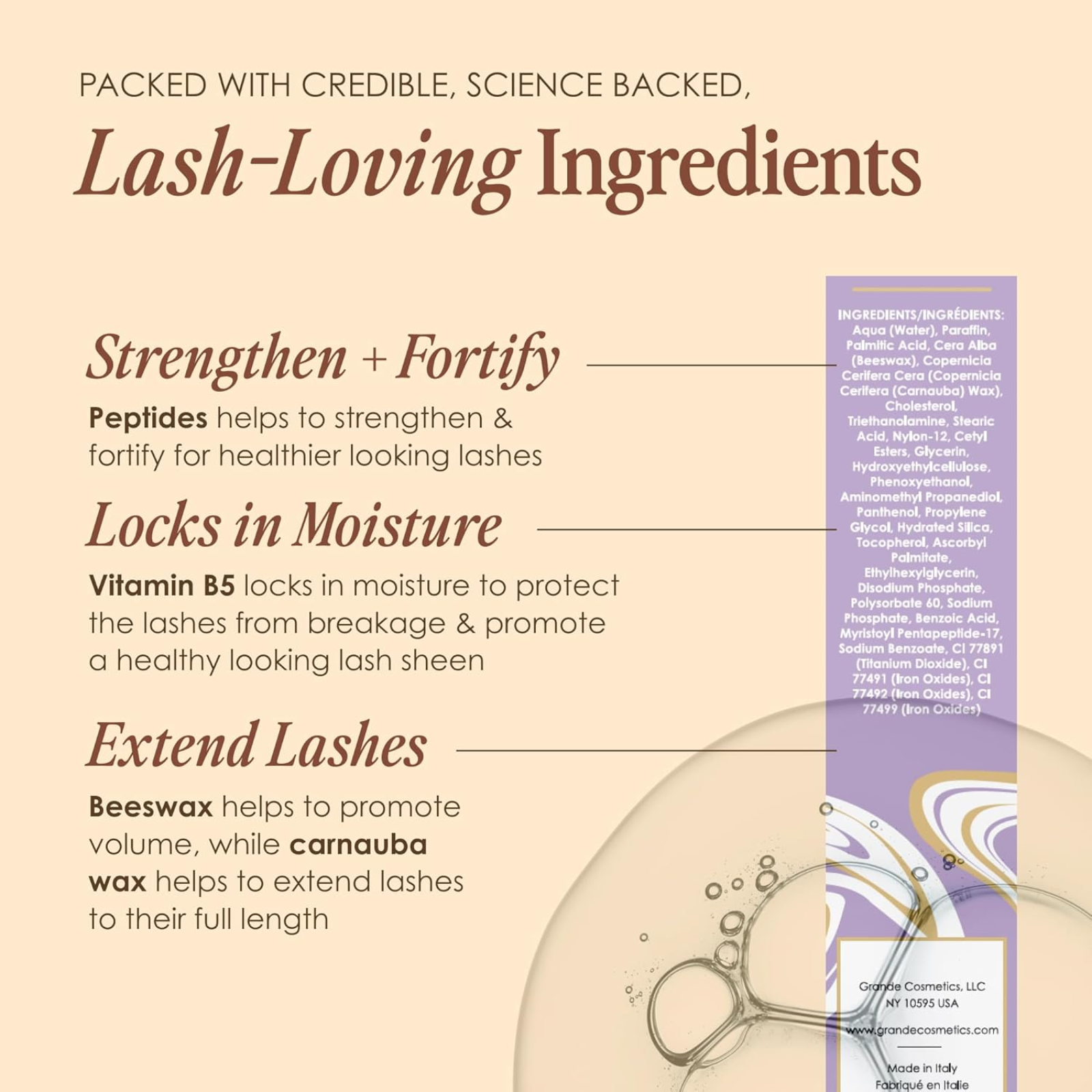 GrandeMASCARA Conditioning Peptide Mascara (Blown mascara)