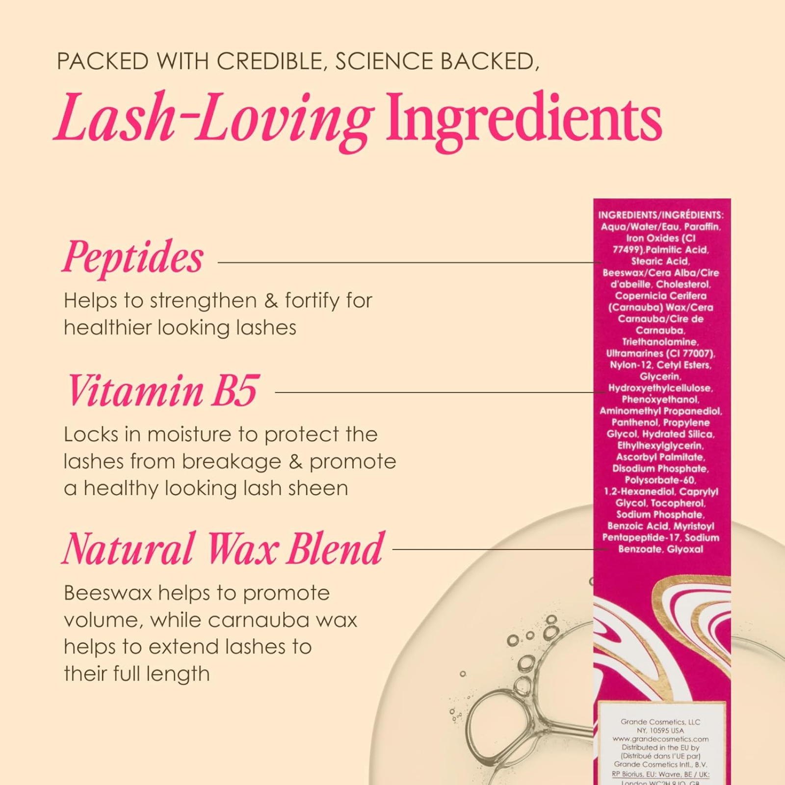 GrandeMASCARA Conditioning Peptide Mascara (Volumizing mascara)