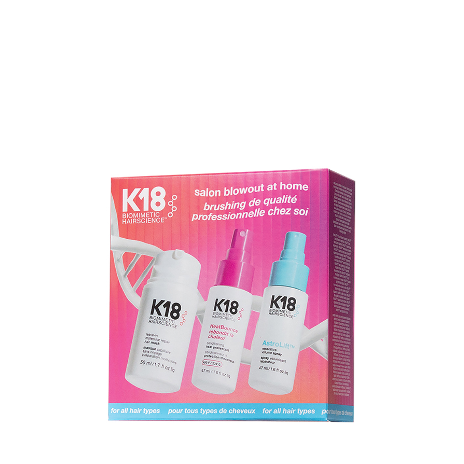 K18 Biomimetic Hairscience Salon Blowout at Home Kit (3in1 repair & blowout styling set)