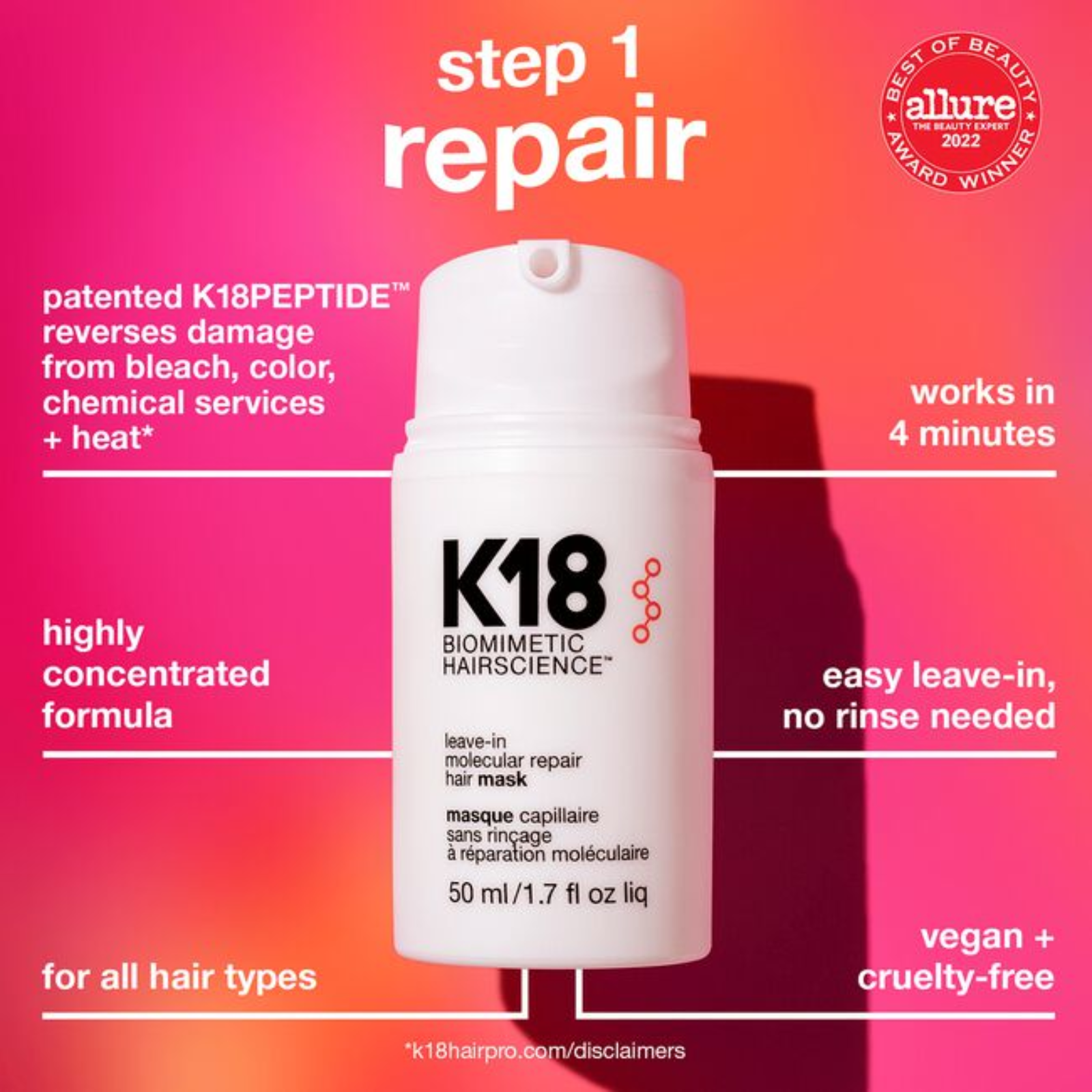 K18 Biomimetic Hairscience Salon Blowout at Home Kit (3in1 repair & blowout styling set)