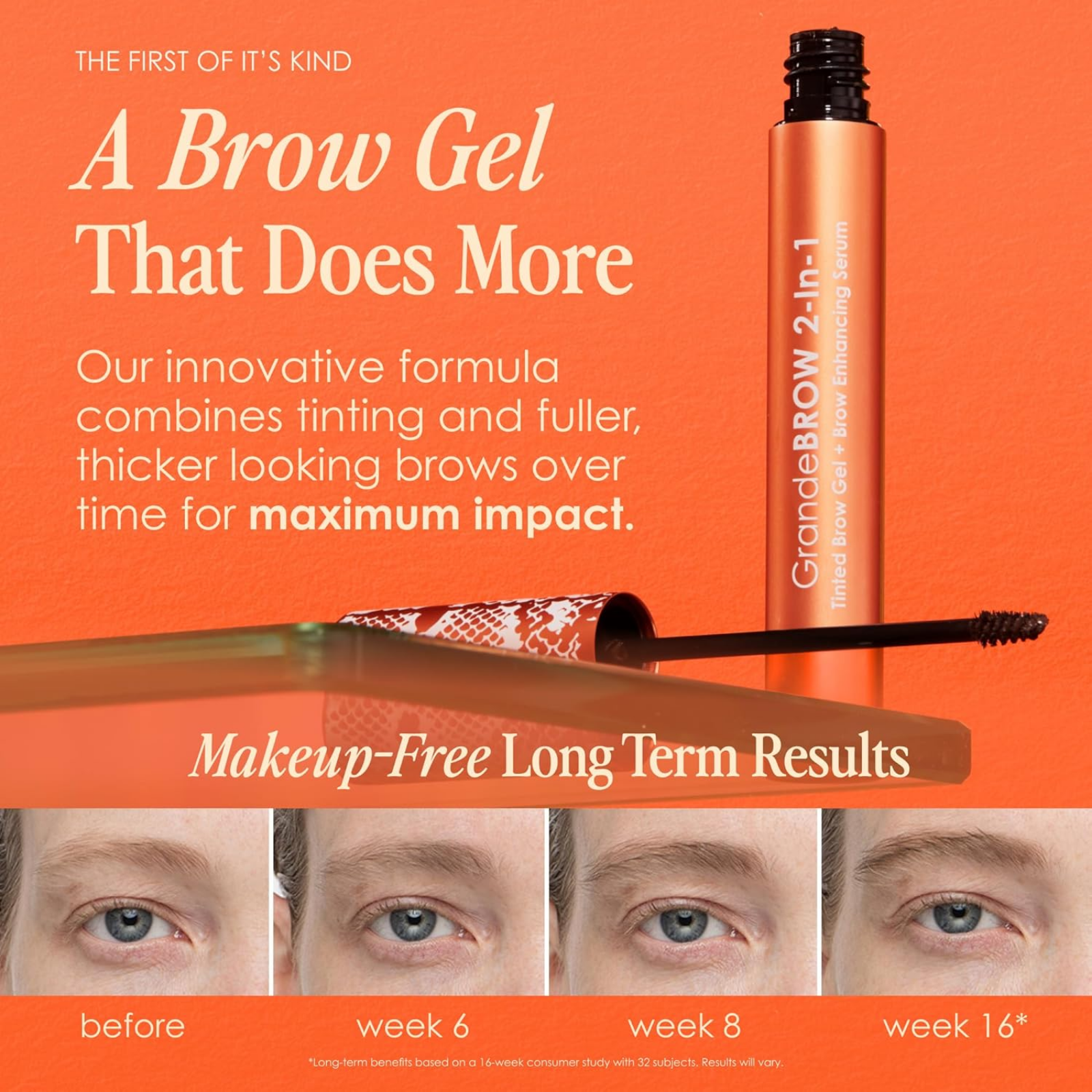 GrandeBROW 2-In-1 (Tinted brow gel + brow enhancing serum travel size)