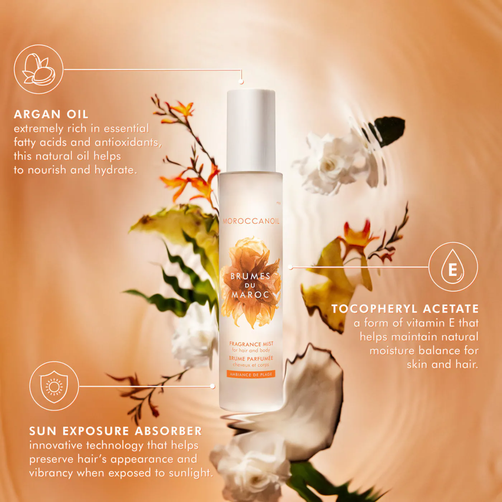 Moroccanoil Brumes du Maroc Hair + Body Mist - Ambiance de Plage (Tropical hair & body mist)