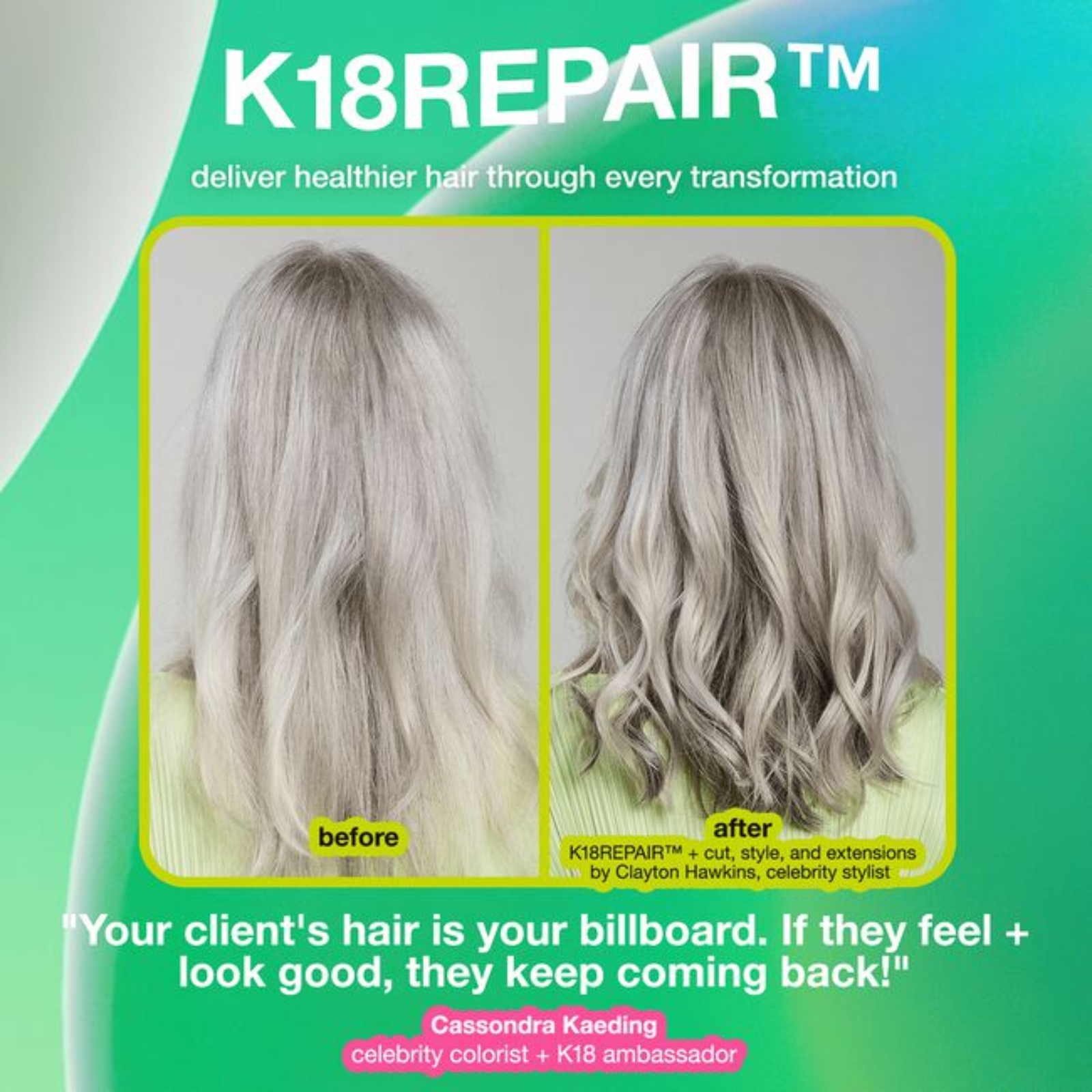 K18 Biomimetic Hairscience K18REPAIR™ Service Kit (2in1 professional hair repair set)