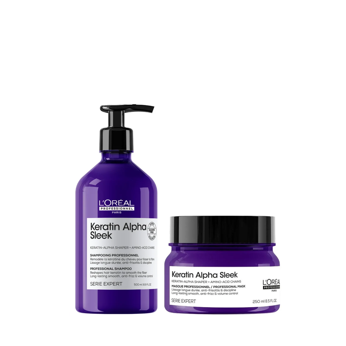 L'Oréal Professionnel Keratin Alpha Sleek Holiday Kit (2in1 frizz control hair set)