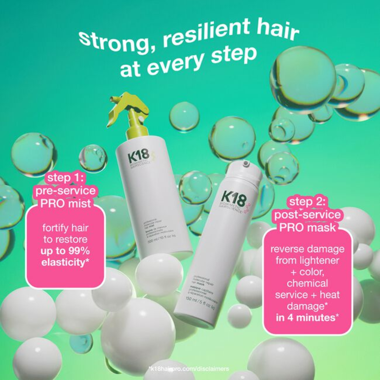 K18 Biomimetic Hairscience K18REPAIR™ Service Kit (2in1 professional hair repair set)