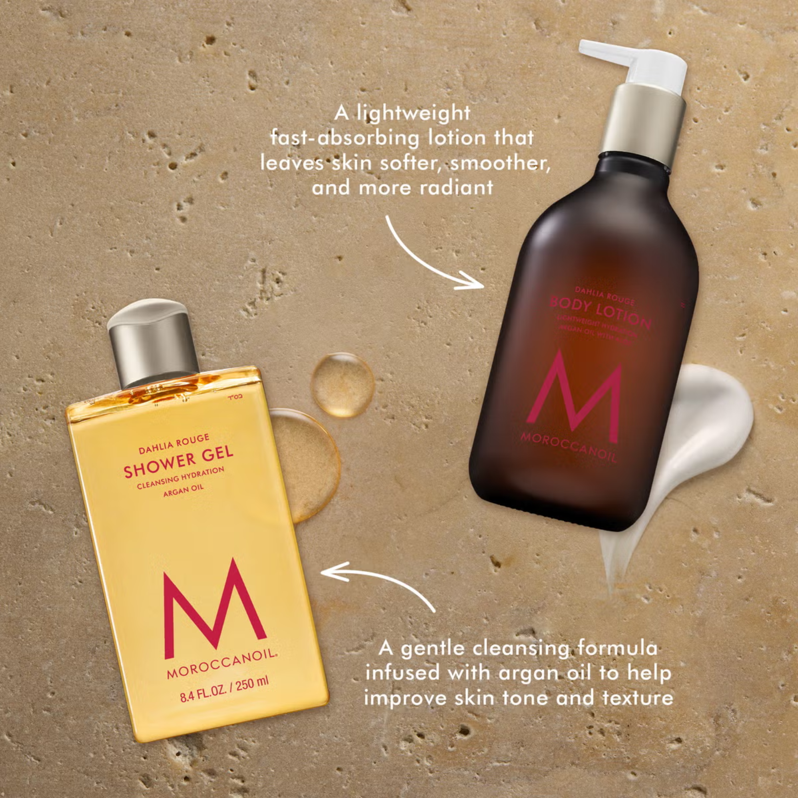 Moroccanoil Dahlia Rouge Shower Gel and Body Lotion Kit (2in1 body care set)