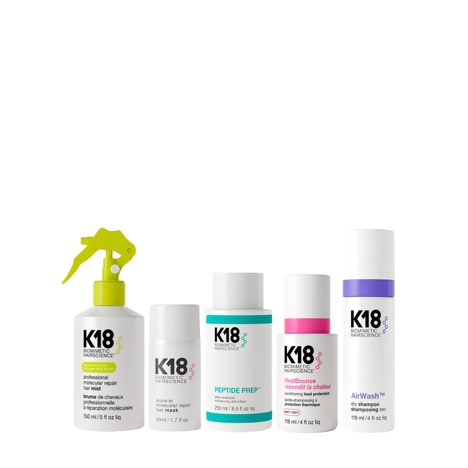 K18 BIOMIMETIC HAIRSCIENCE K18 Biotech Toolkit (5in1 professional hair repair & protection set)