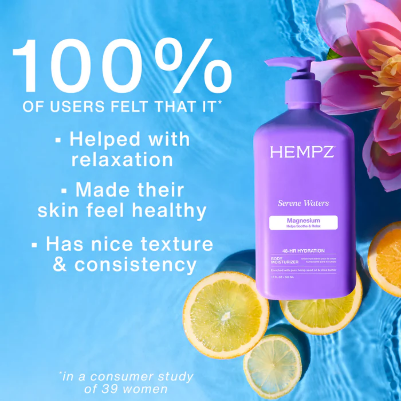 Hempz Beauty Actives Serene Waters Body Moisturizer (Body lotion with magnesium)