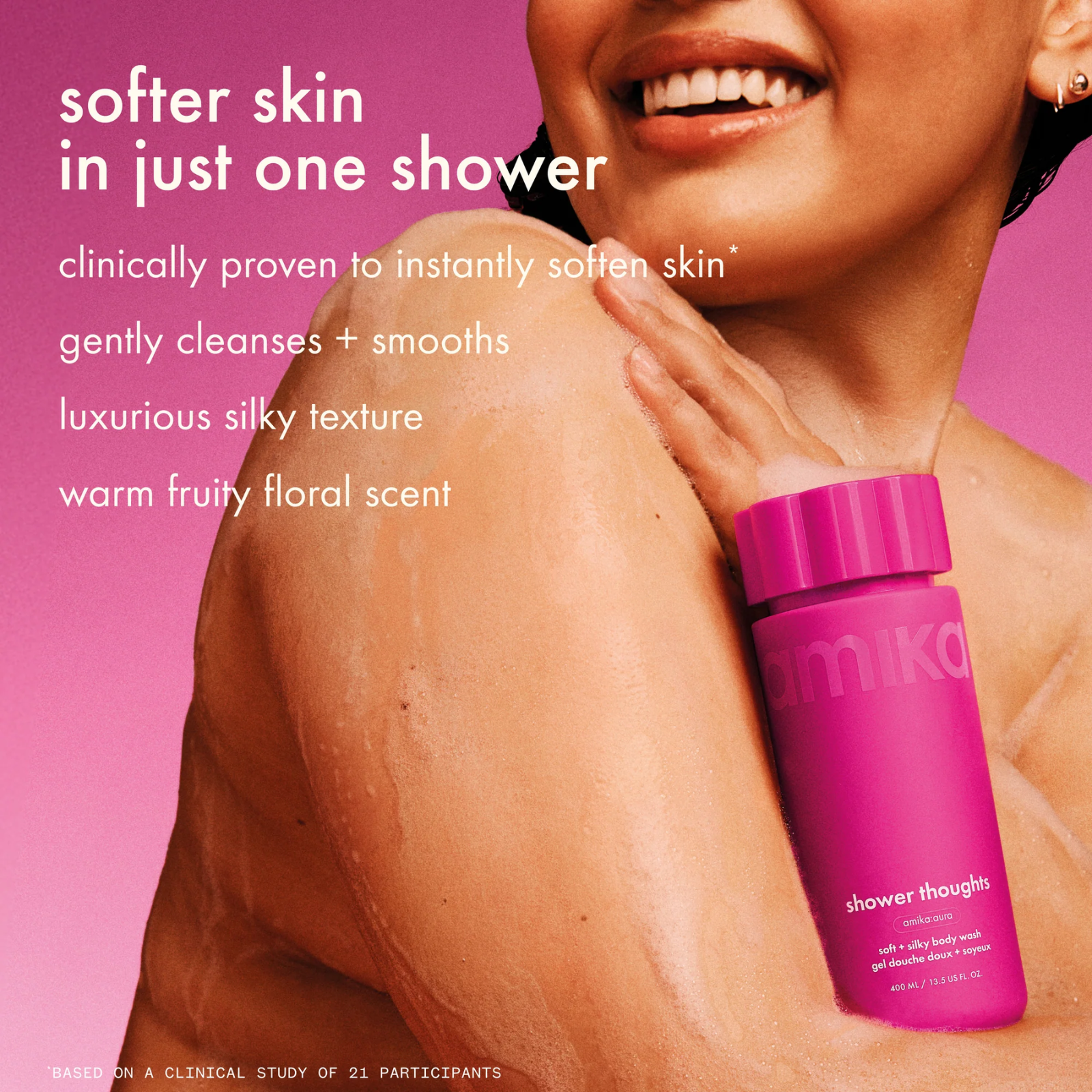 Amika shower thoughts soft + silky body wash (Softening hydrating body wash)