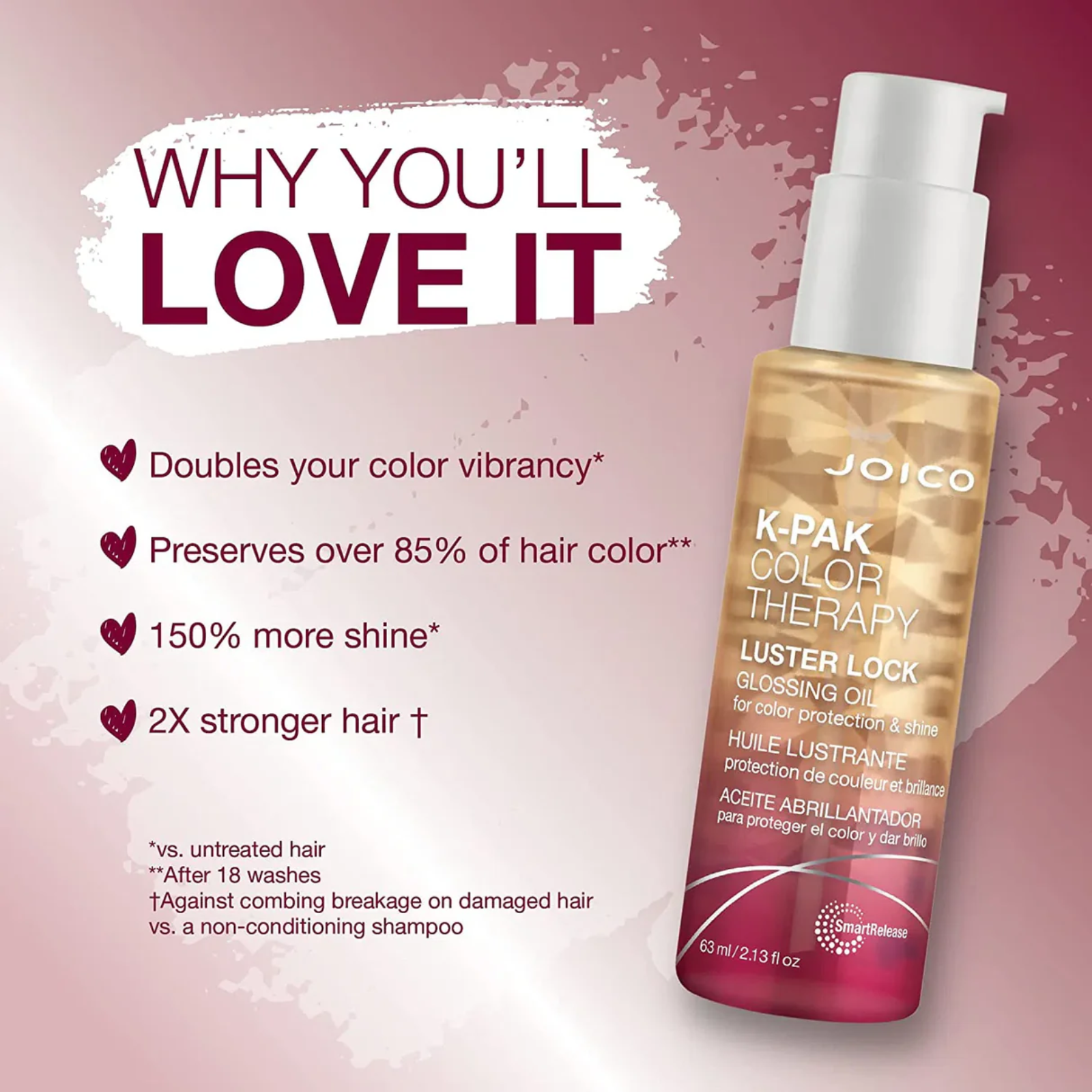 Joico K-PAK Color Therapy Luster Lock Glossing Oil (Shine‑enhancing hair oil)