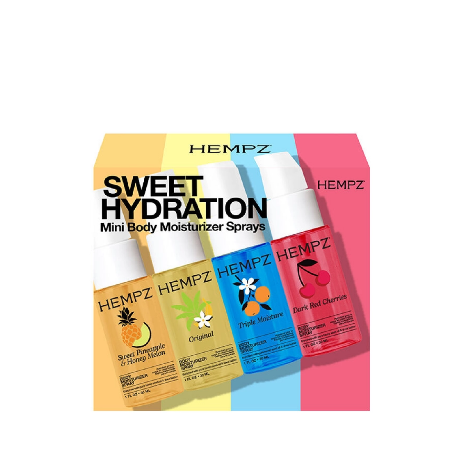 Hempz Sweet Hydration Mini Body Moisturizer Spray Kit (4in1 hydrating spray set)