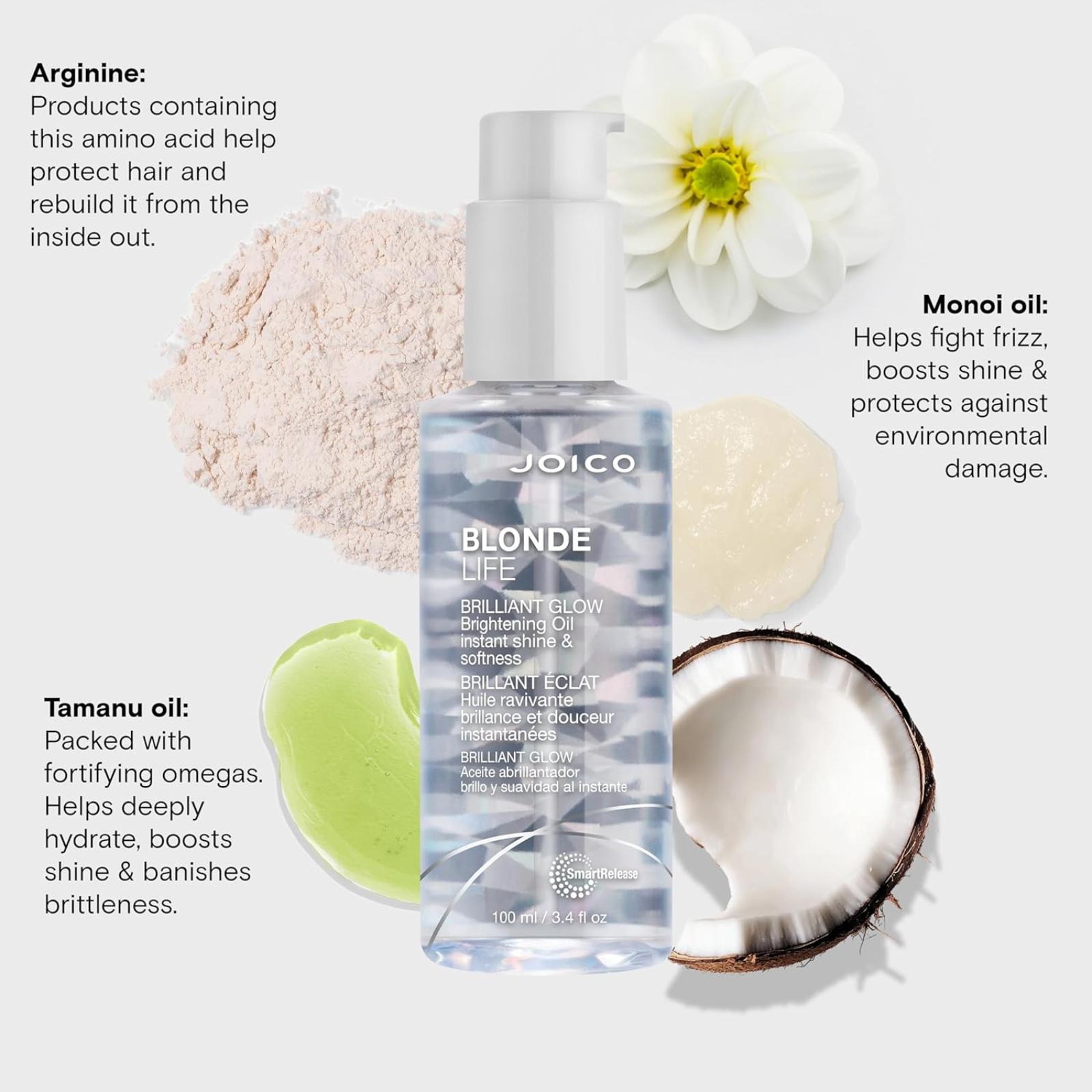 Joico Blonde Life Brilliant Glow Brightening Oil (Color-safe shine enhancing hair oil)