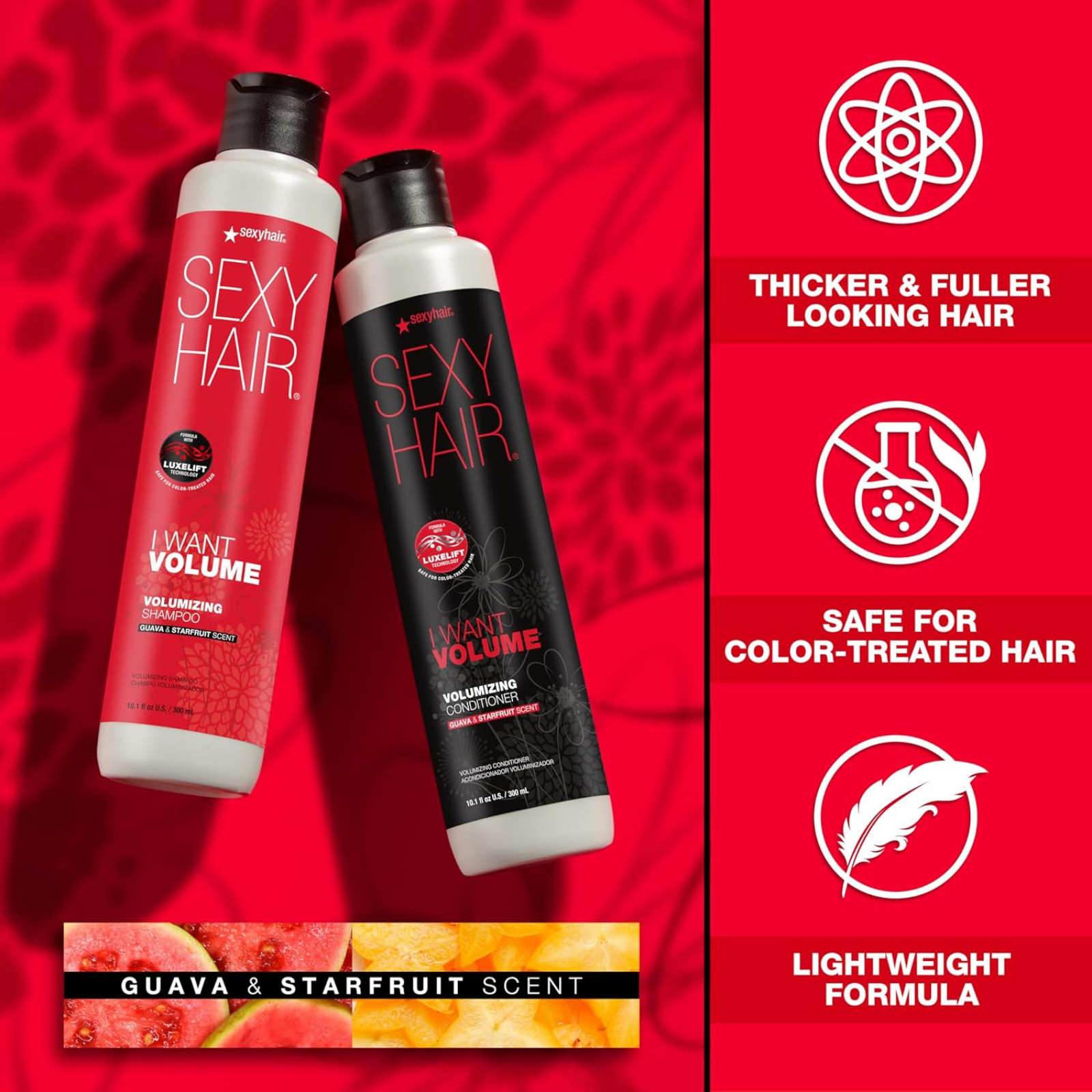 Sexy Hair I Want Volume Volumizing Shampoo (Volume-enhancing shampoo)