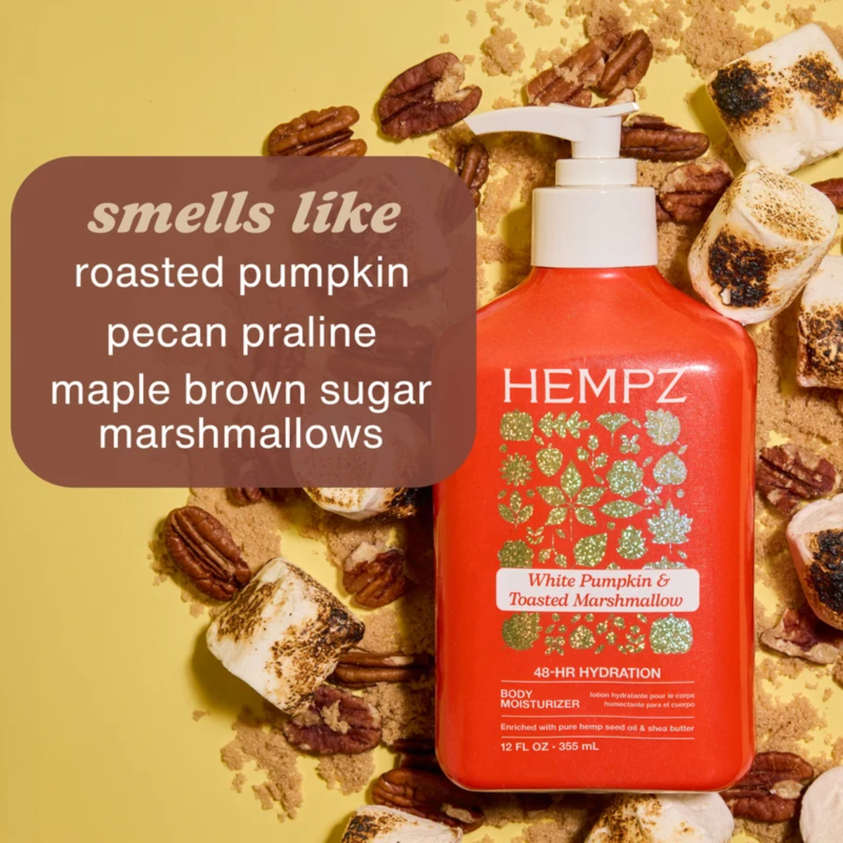 Hempz White Pumpkin & Toasted Marshmallow Body Moisturizer (Cozy nourishing body lotion)