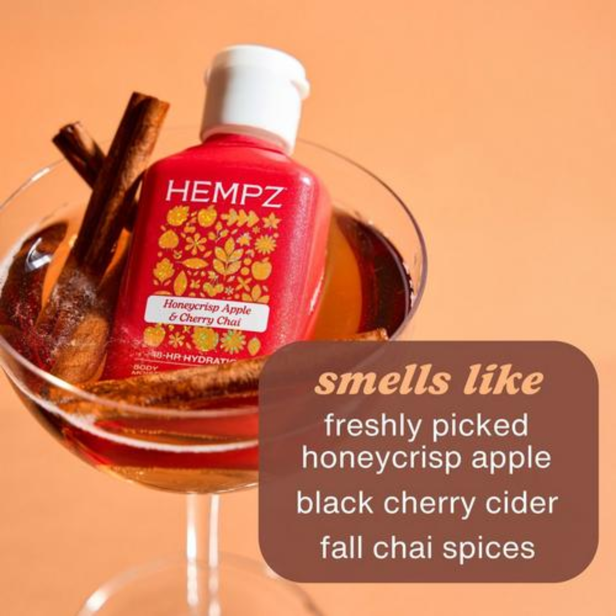 Hempz Honeycrisp Apple & Cherry Chai Body Moisturizer (Hydrating spiced body lotion)
