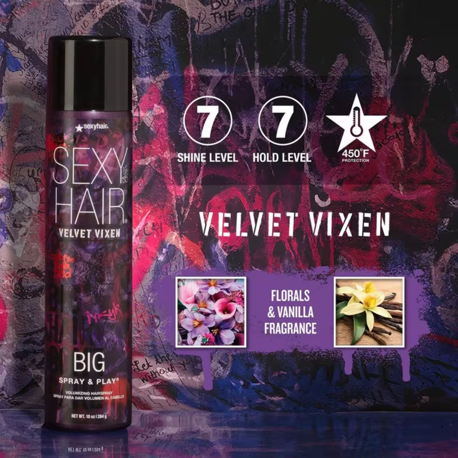 Sexy Hair Big Spray & Play Volumizing Hairspray Velvet Vixen (Volumizing hairspray)