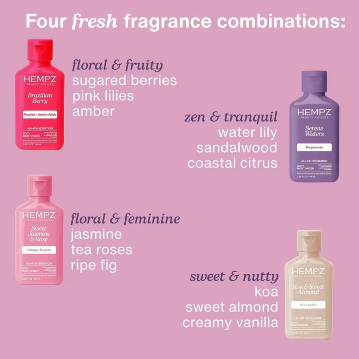 Hempz Mini Holiday Hydration Kit – Beauty Actives (4in1 moisturizing body lotion set)
