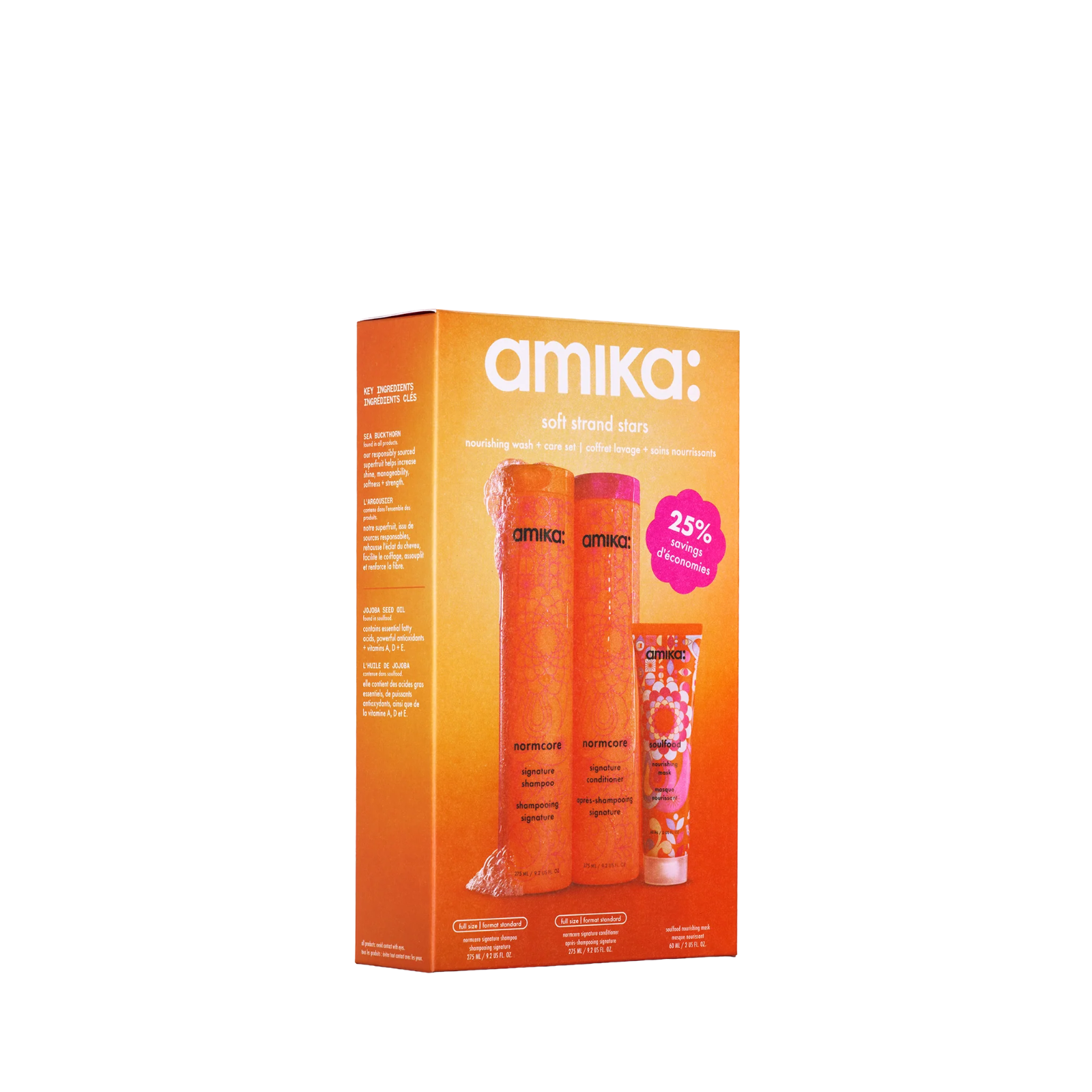 Amika Soft Strand Stars Nourishing Wash + Care Set (3in1 hydrating softening hair care set)