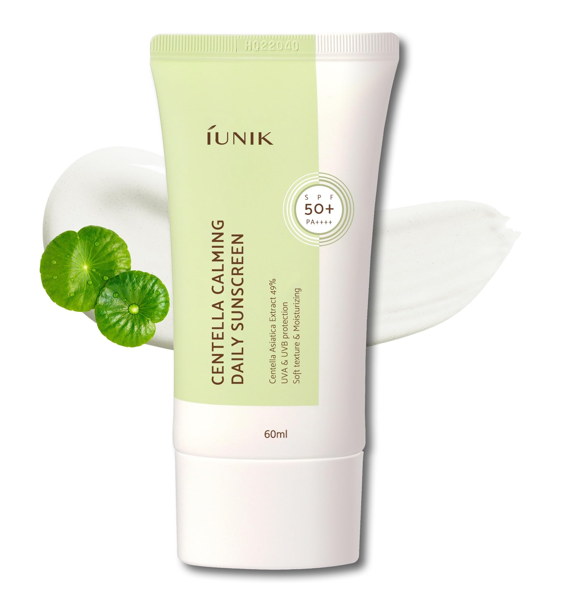Sunscreen with centella extract by Iunik (Iunik Centella Calming Daily Moisture Suncreen SPF 50)