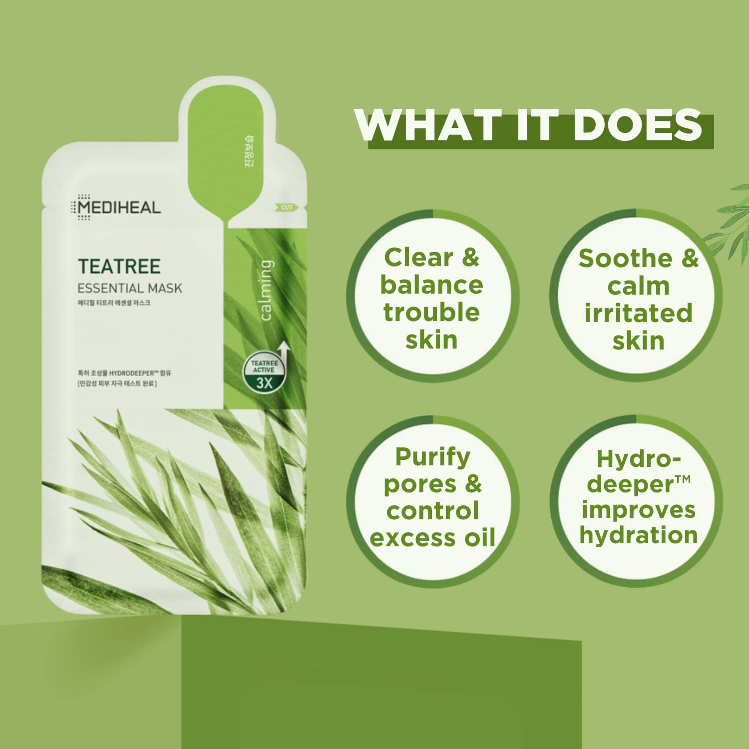 Fabric mask with Tea Tree Extract (Mediheal Teatree Care Solution Essential Mask)
