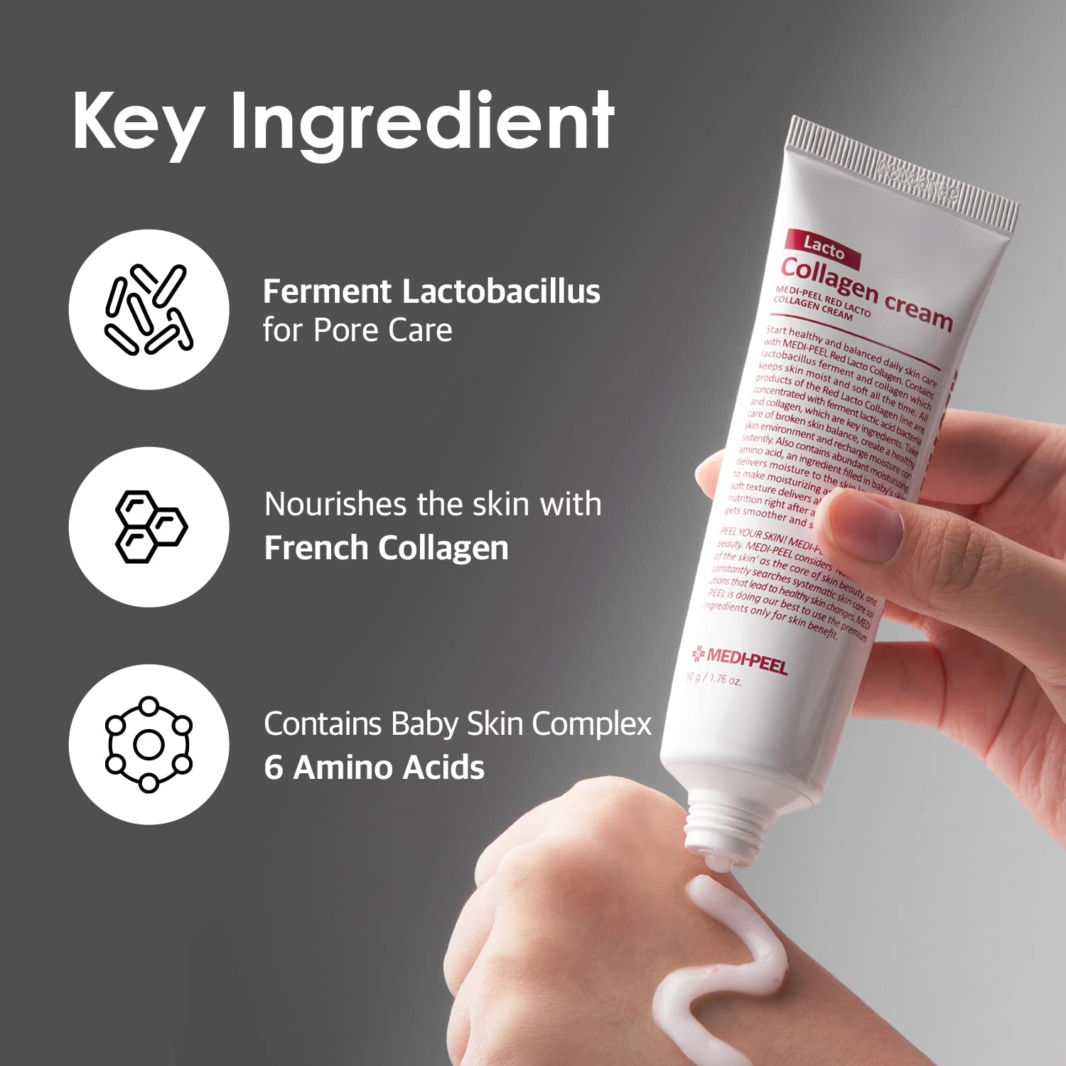 Cream with collagen and lactobacteria by Medi-Peel (Medi-Peel Red Lacto Collagen Cream)
