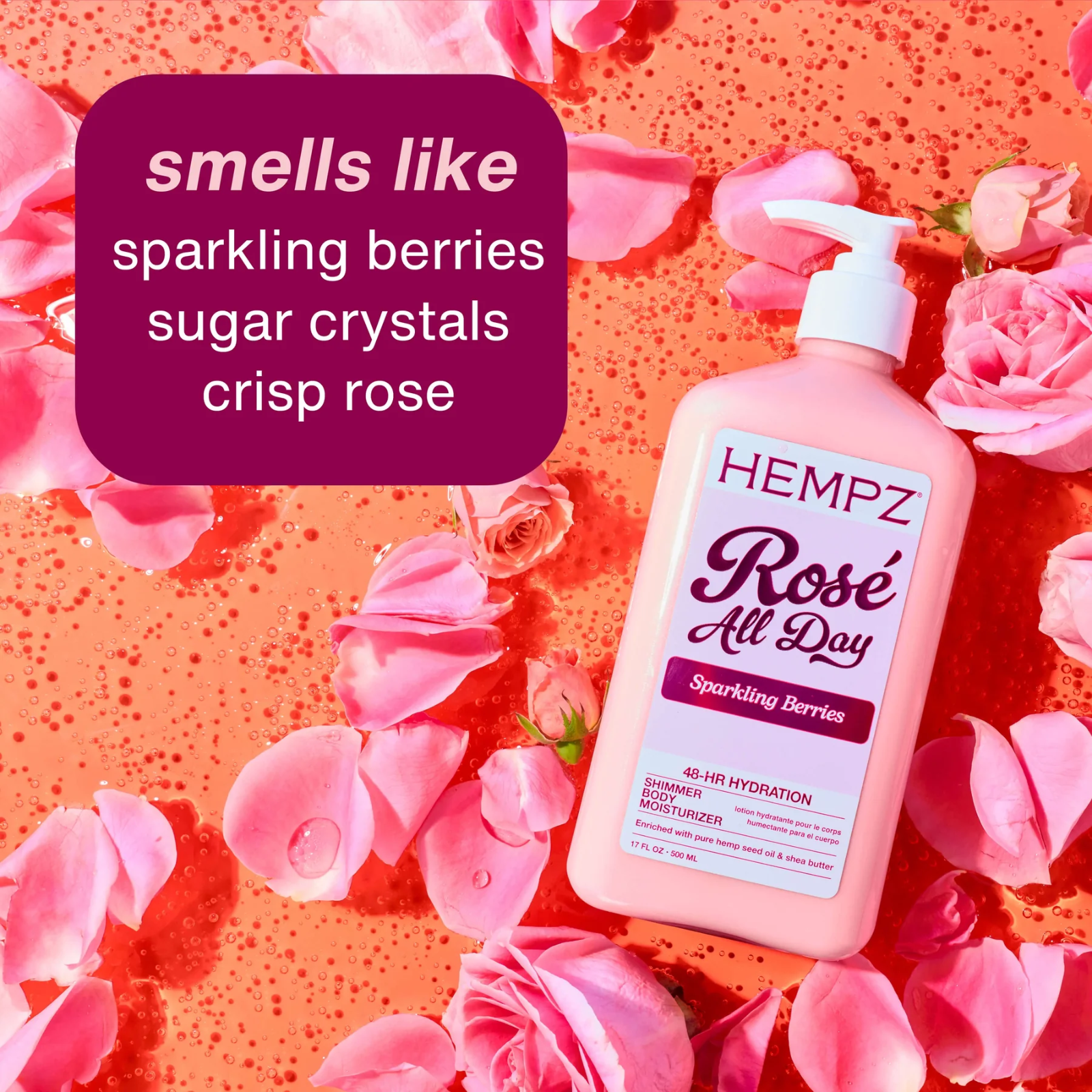 Hempz Rosé All Day Body Moisturizer (Rose-infused body moisturizer)