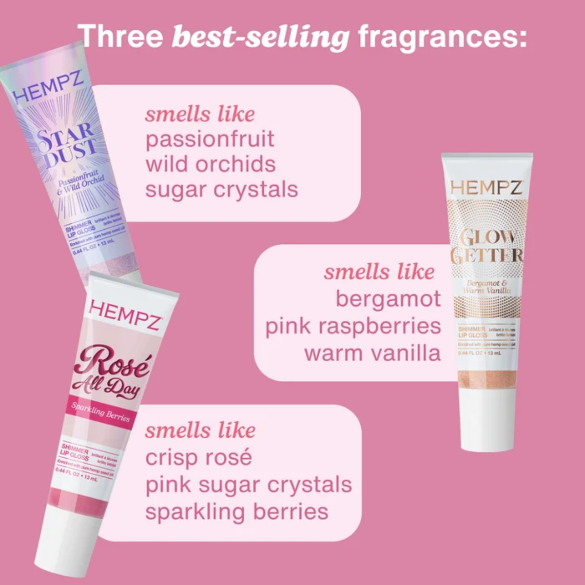 Hempz Mistletoe Kisses Lip Kit (3in1 holiday lip gloss set)