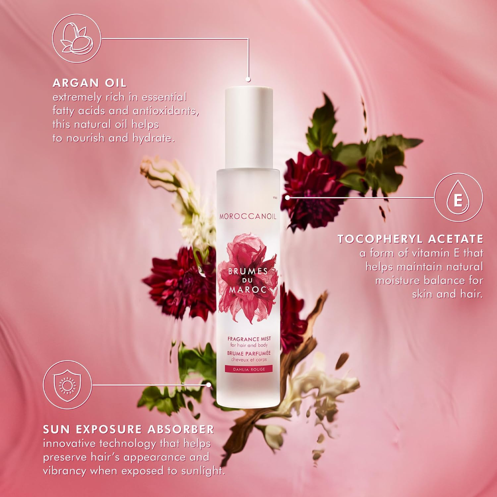 Moroccanoil Brumes du Maroc Hair + Body Mist - Dahlia Rouge (Fragrant hair & body mist)