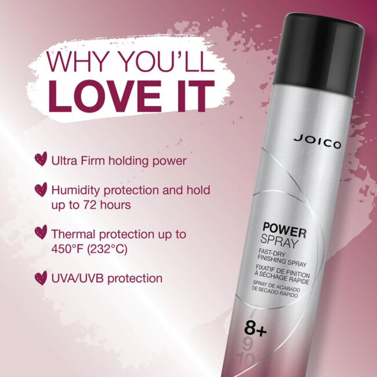 Joico Power Spray Fast-Dry Finishing Spray (High-hold hairspray)