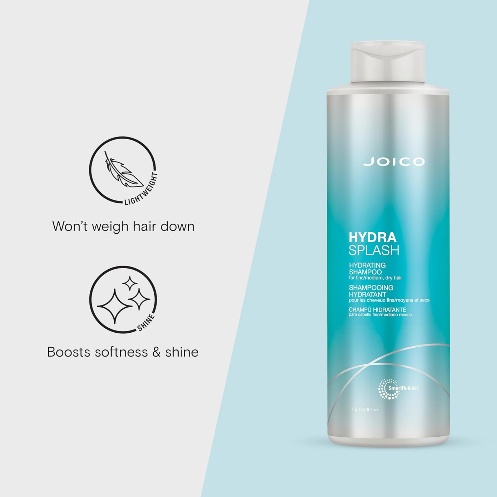 Joico HydraSplash Hydrating Shampoo (Lightweight moisture shampoo)