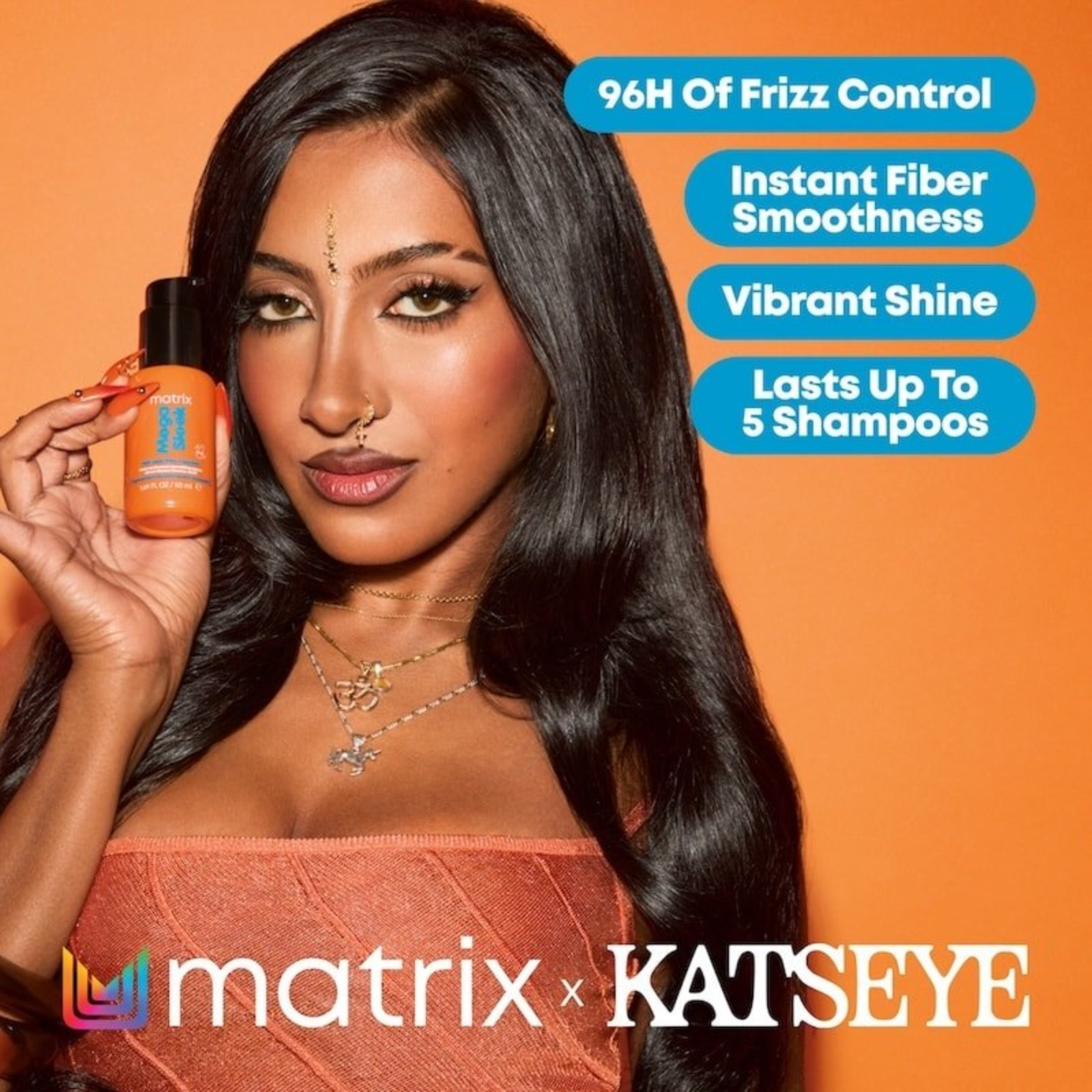 Matrix Mega Sleek 96H Anti-Frizz Topcoat Serum (Leave-in anti-frizz serum)