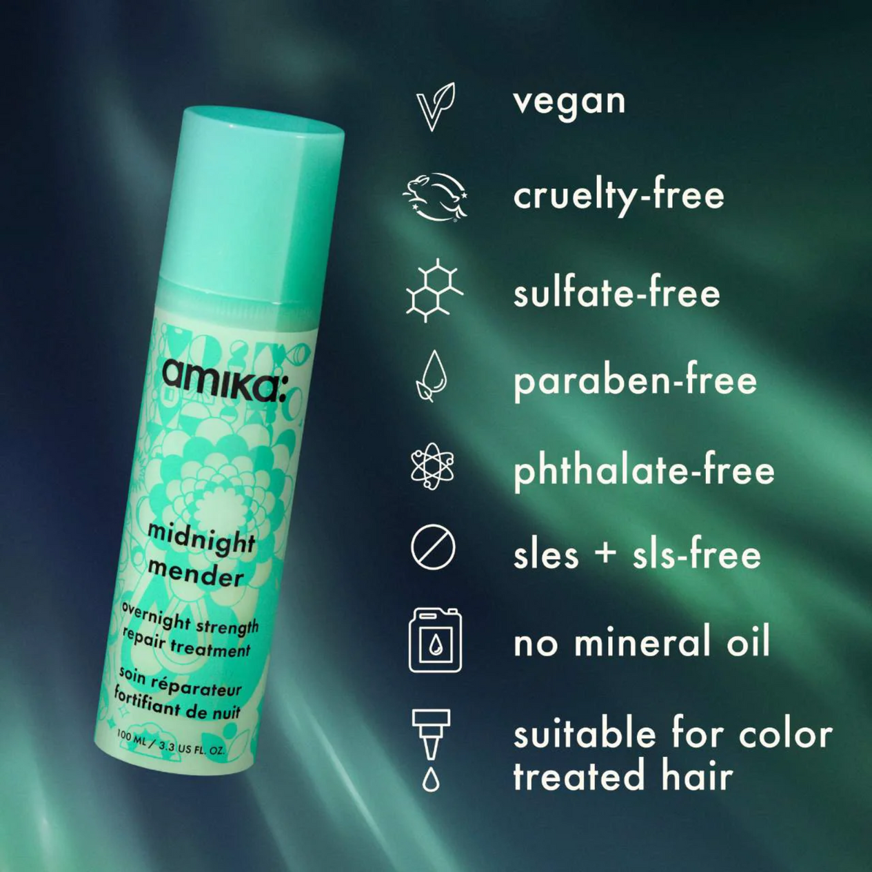 Amika Midnight Mender Overnight Strength Repair Treatment (Repair treatment for damaged hair)