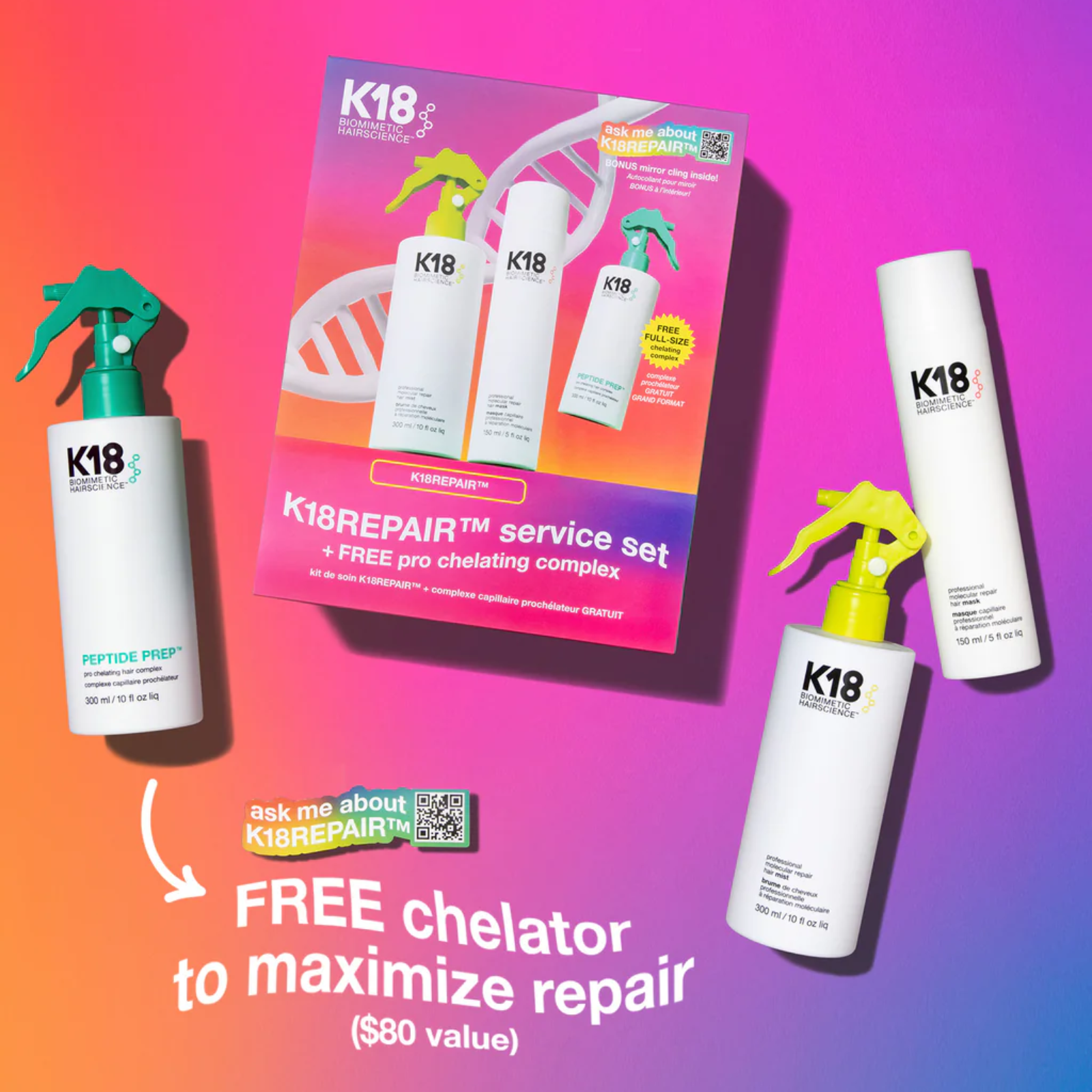 K18 Biomimetic HairScience REPAIR™ Service Kit (Hair treatment for damaged hair)