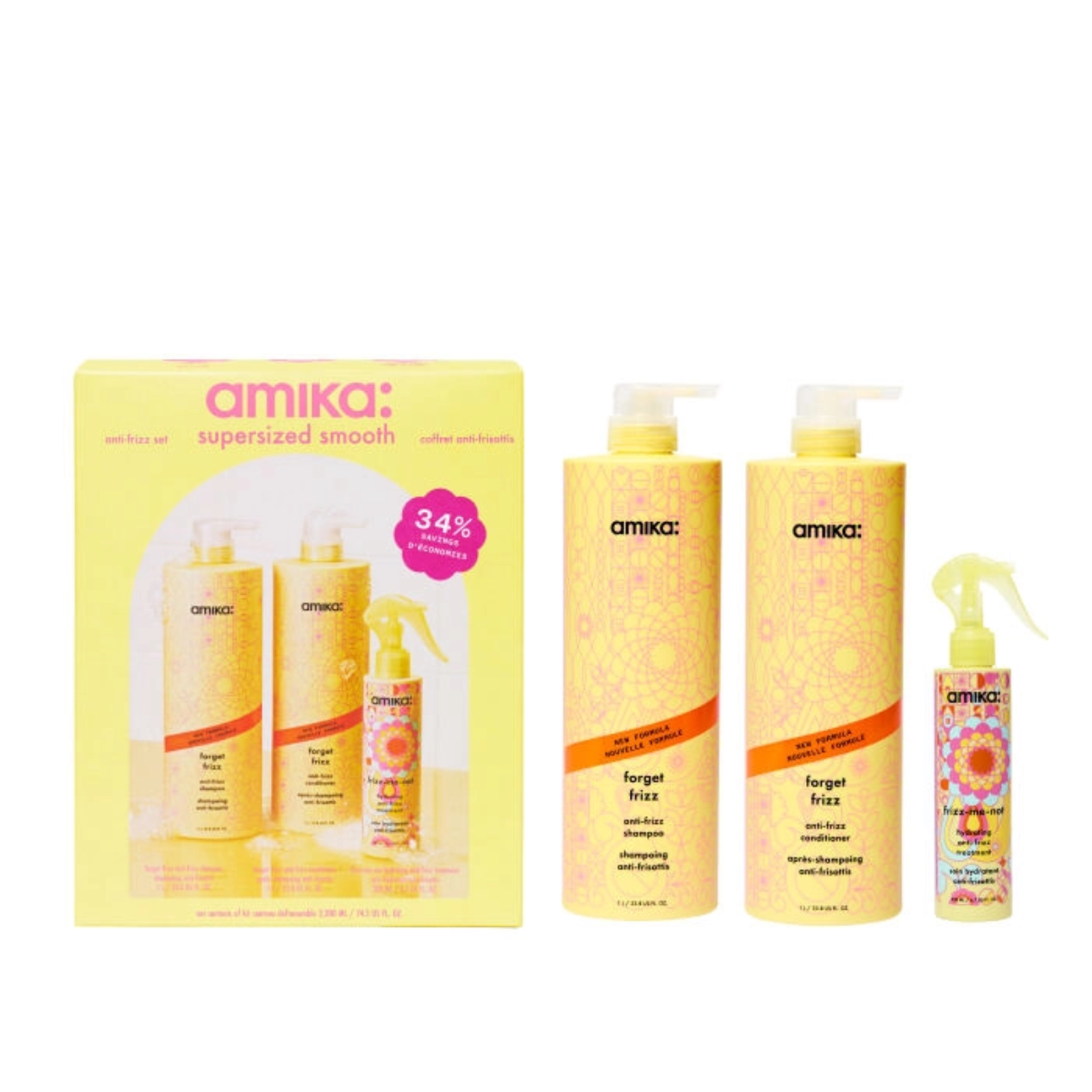 Amika Supersized Smooth Anti-Frizz Set (Jumbo smoothing duo)