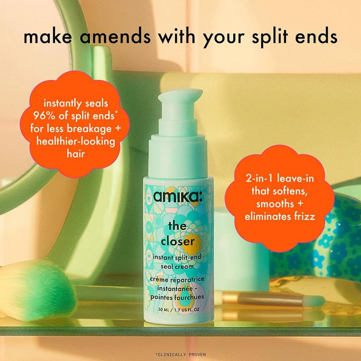 Amika The CLoser Instant Split-End Seal Cream (Lightweight treatment)