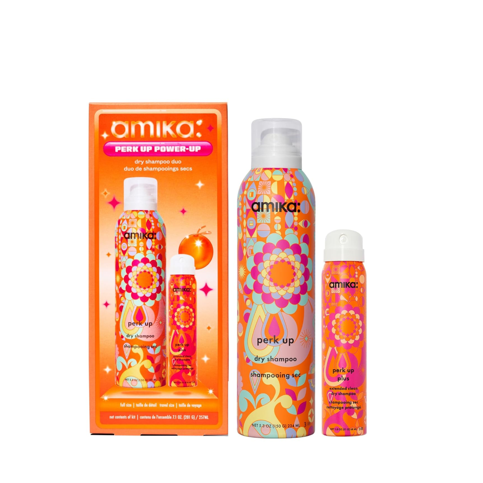 Amika Perk Up Power-Up: Dry Shampoo Duo (2in1 haircare set)