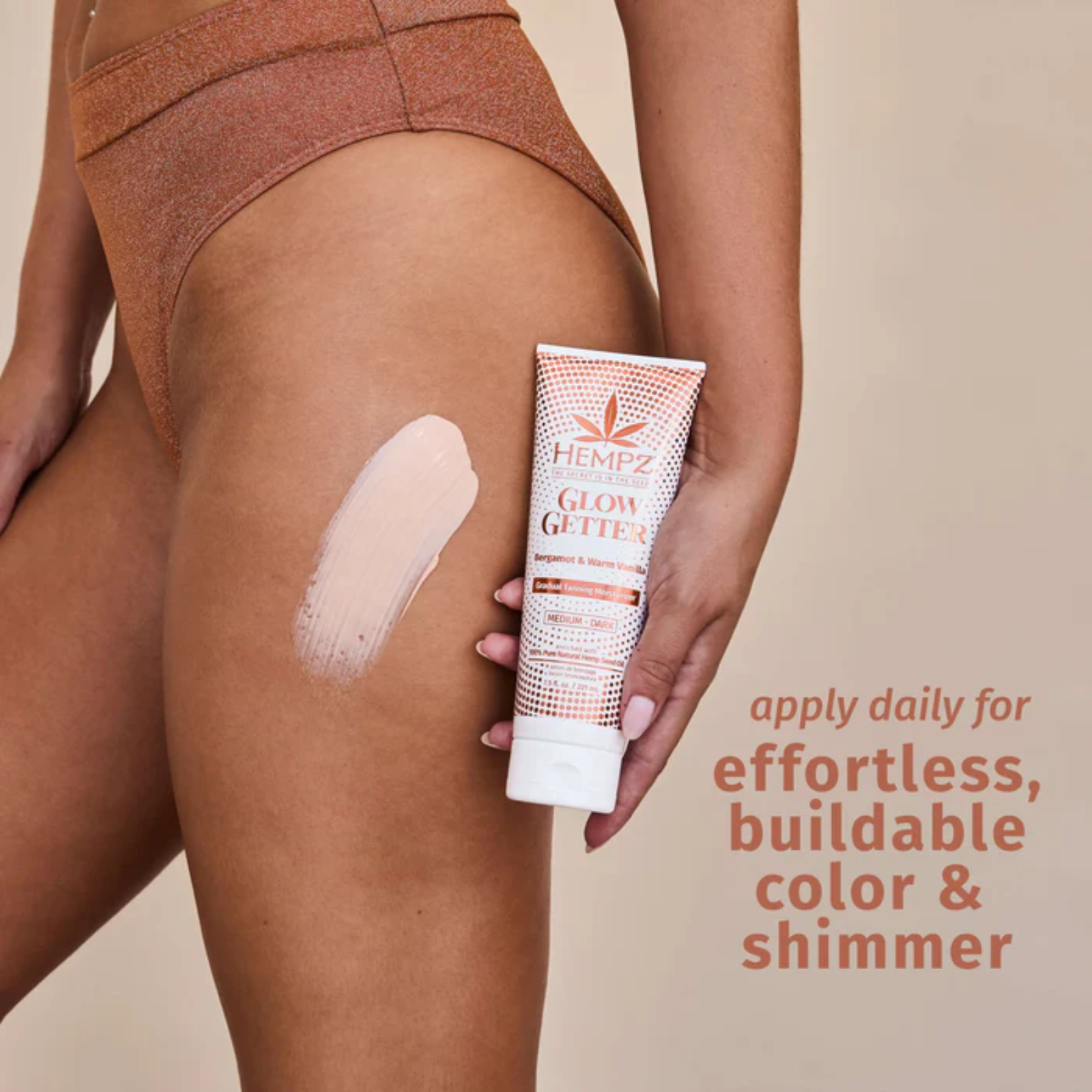 Hempz Glow Getter Gradual Self-Tanning Medium to Dark (Tanning moisturizer with shimmer)