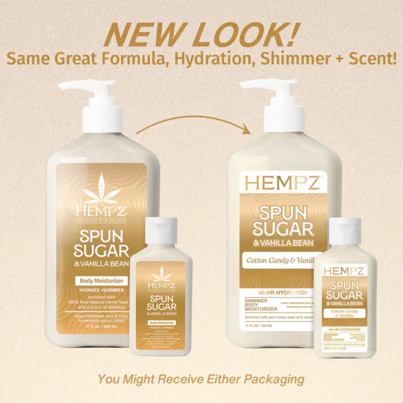 Hempz Spun Sugar & Vanilla Bean Body Moisturizer (Shimmer body moisturizer)