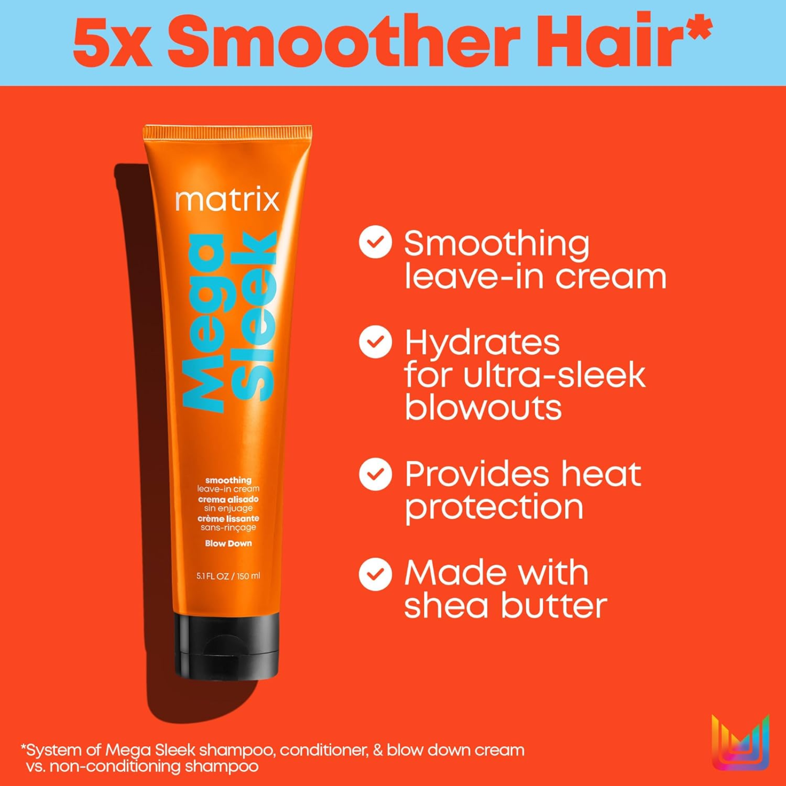 Matrix Mega Sleek Blowdown Cream (Anti-frizz cream)