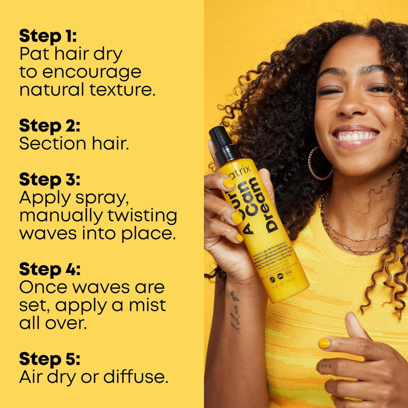 Matrix A Curl Can Dream Scrunch N' Go Defining Spray (Lightweight styling spray)