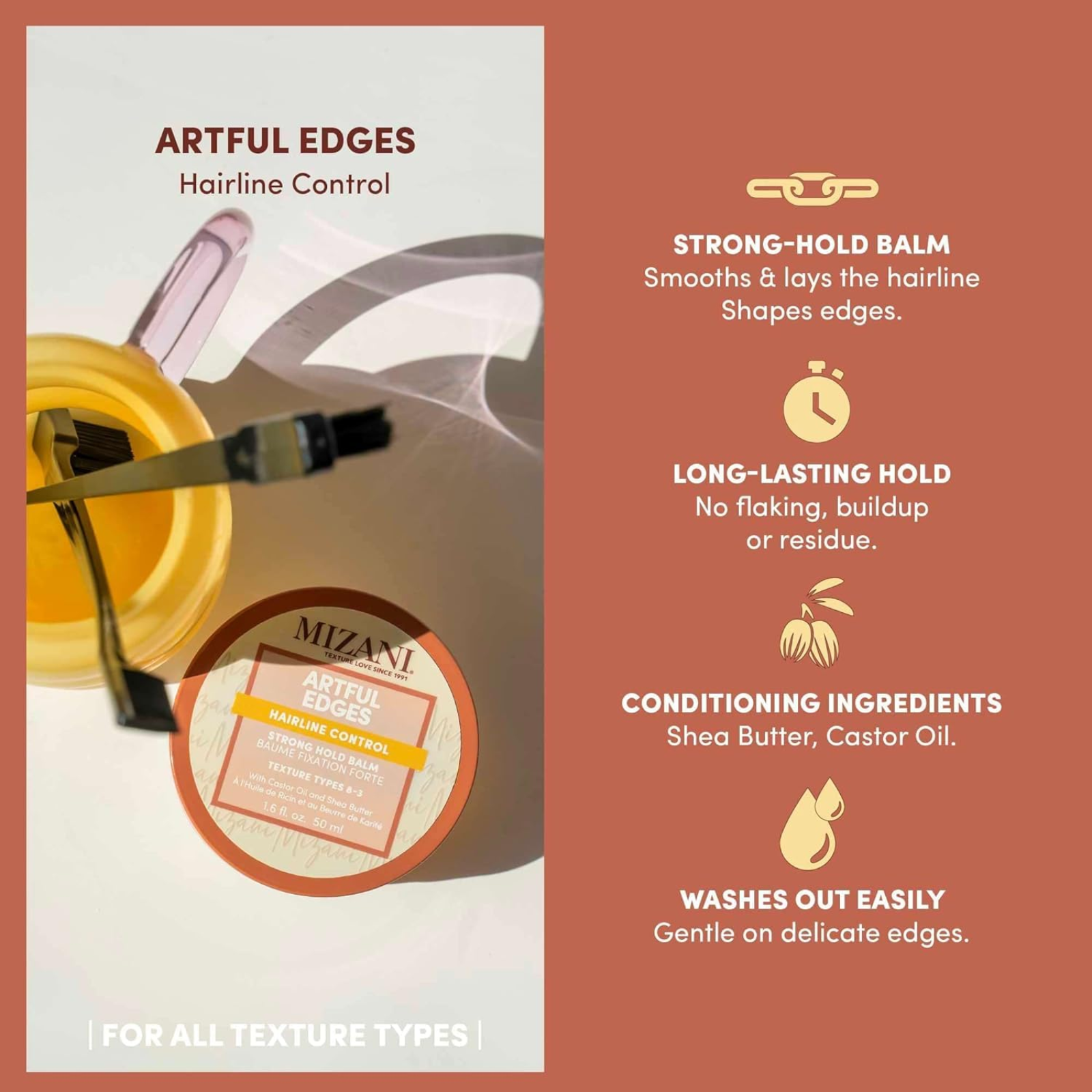 Mizani Artful Edges Hairline Control Edge Taming Gel (Strong hold balm)