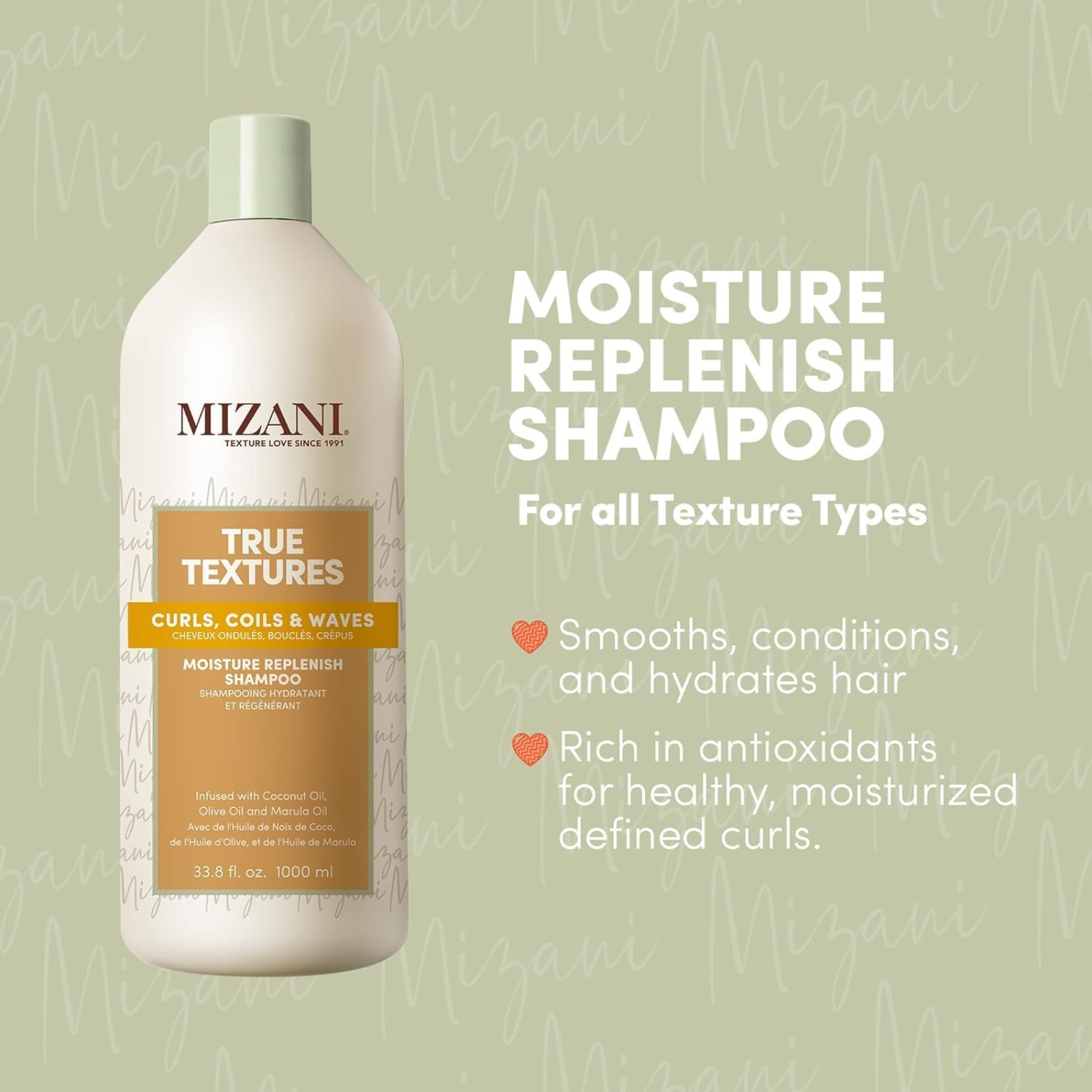 Mizani True Textures Moisture Replenish Shampoo (Luxurious hydrating shampoo)