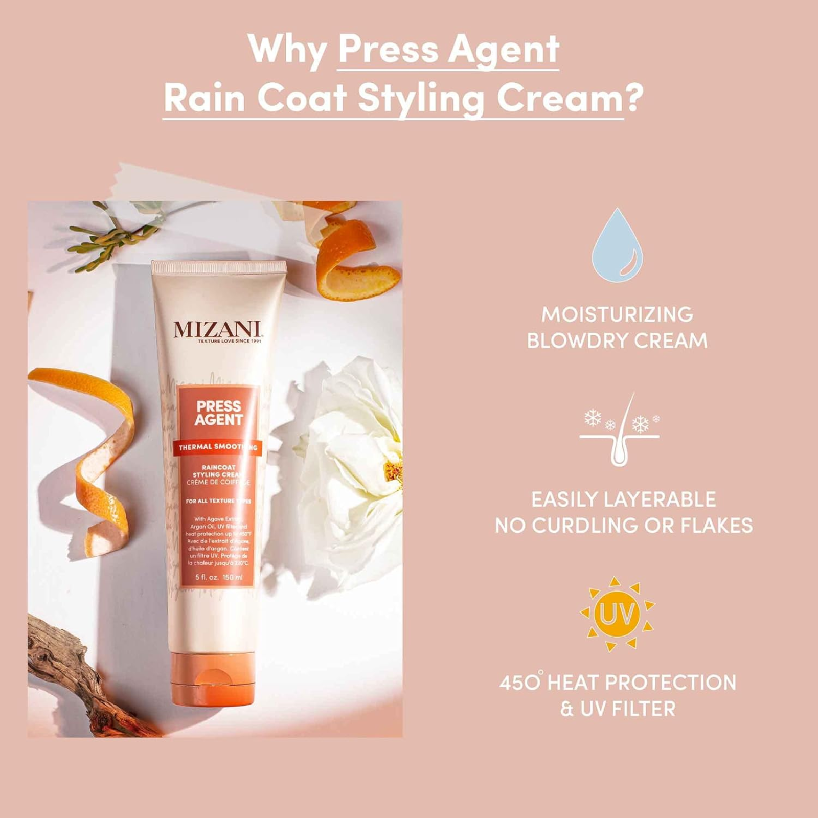 Mizani Press Agent Thermal Smoothing (Raincoat styling cream)