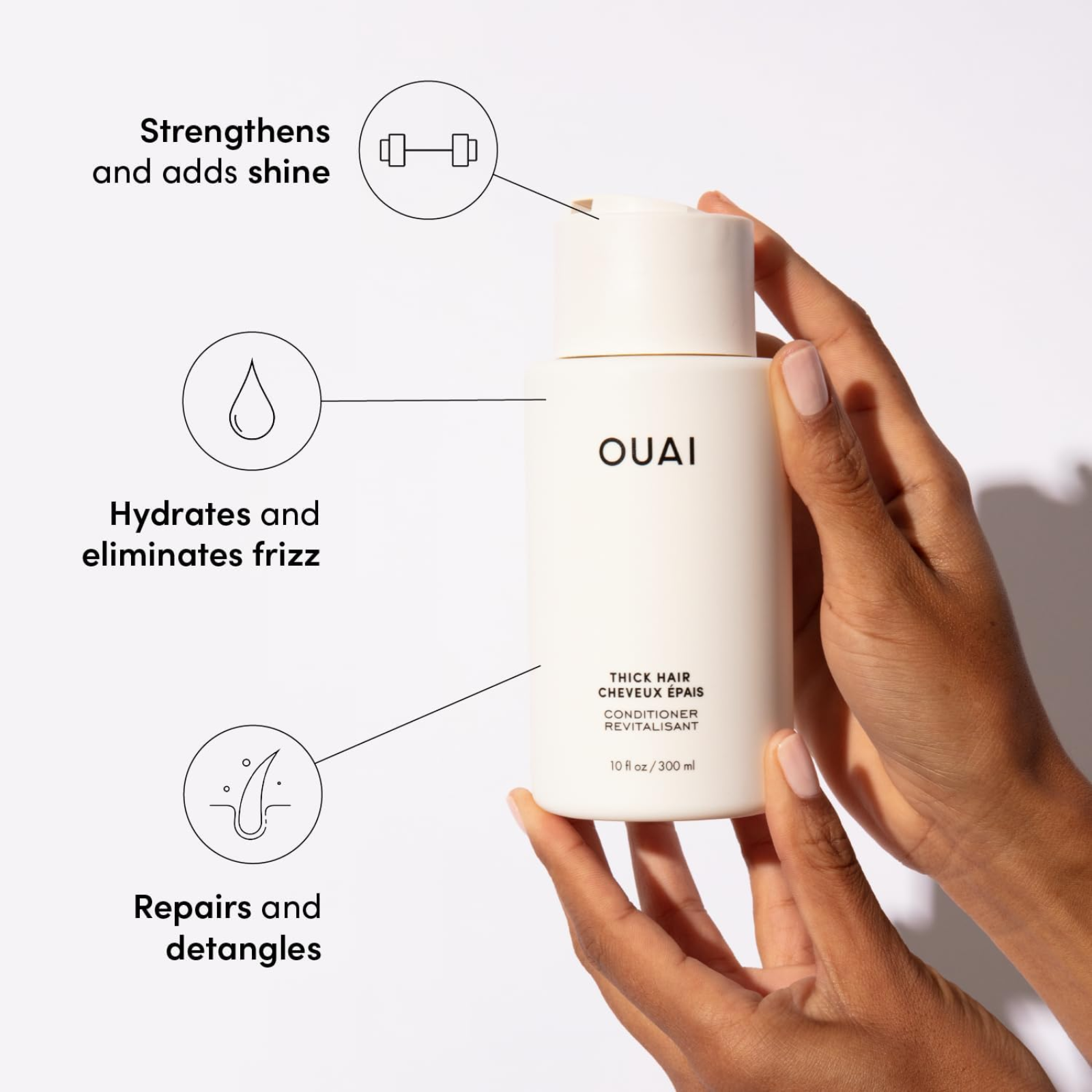 OUAI Thick Hair Conditioner (Deeply moisturizing color-safe conditioner)